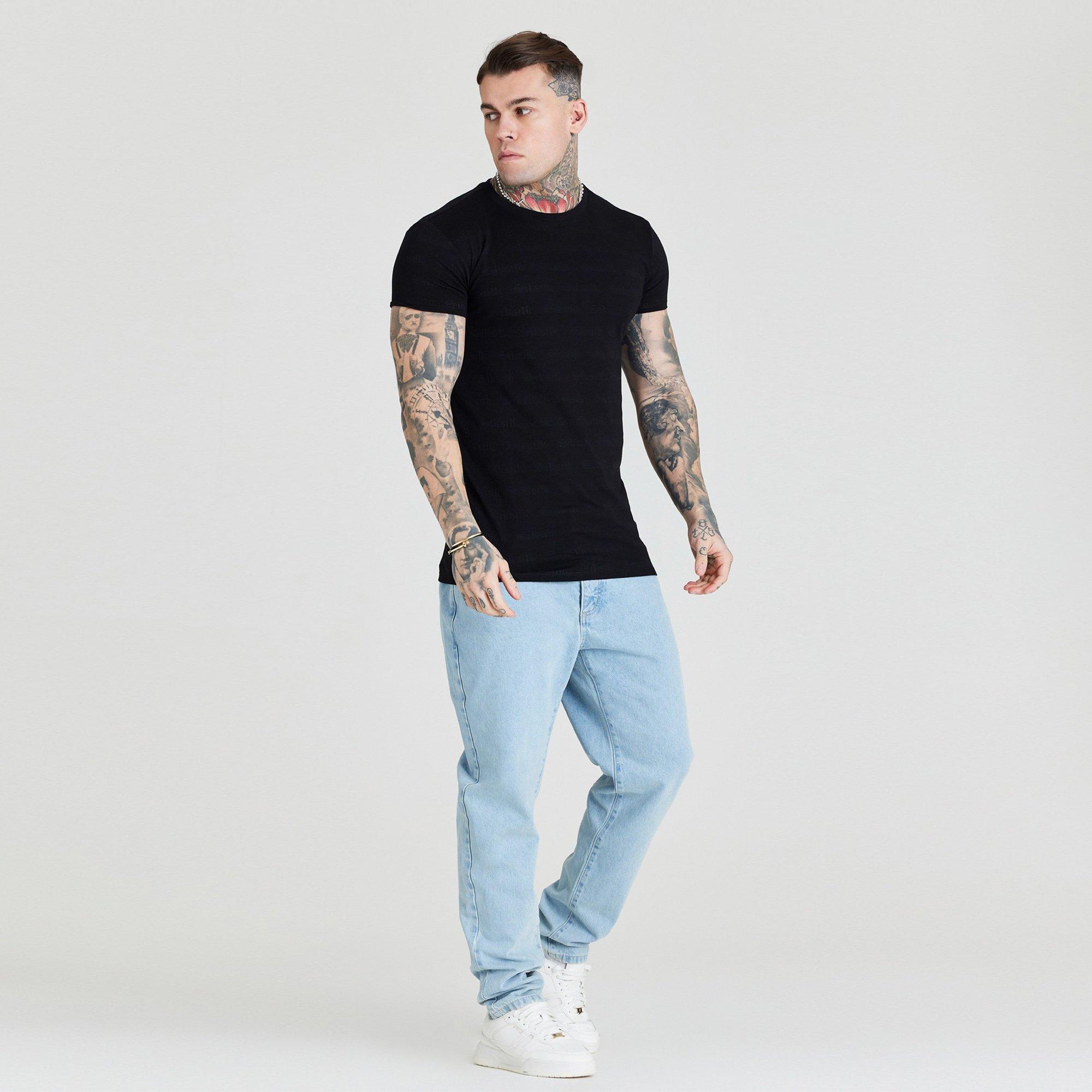 Black - SikSilk - Men's Regular Fit T-Shirt - 4