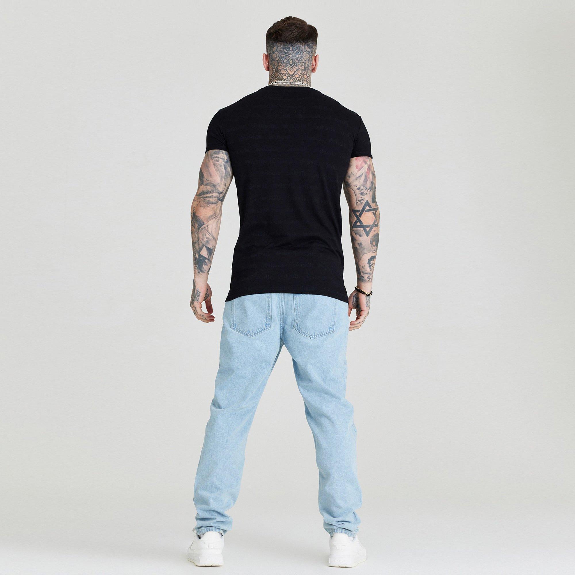 Black - SikSilk - Men's Regular Fit T-Shirt - 5