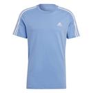 Blue Fu/White - adidas - Essentials 3-Stripes T-Shirt - 1