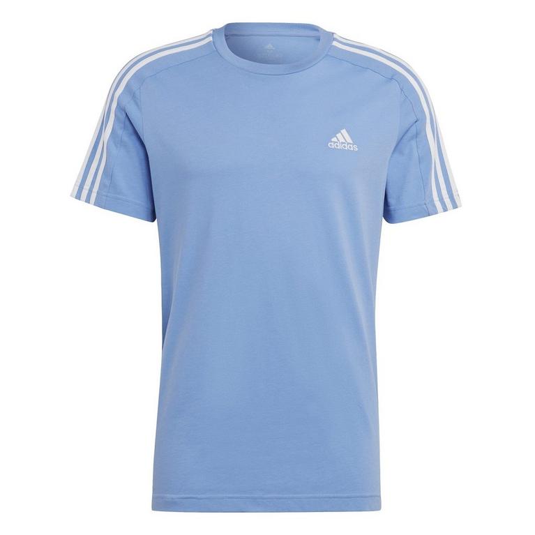 Blue Fu/White - adidas - Essentials 3-Stripes T-Shirt - 1