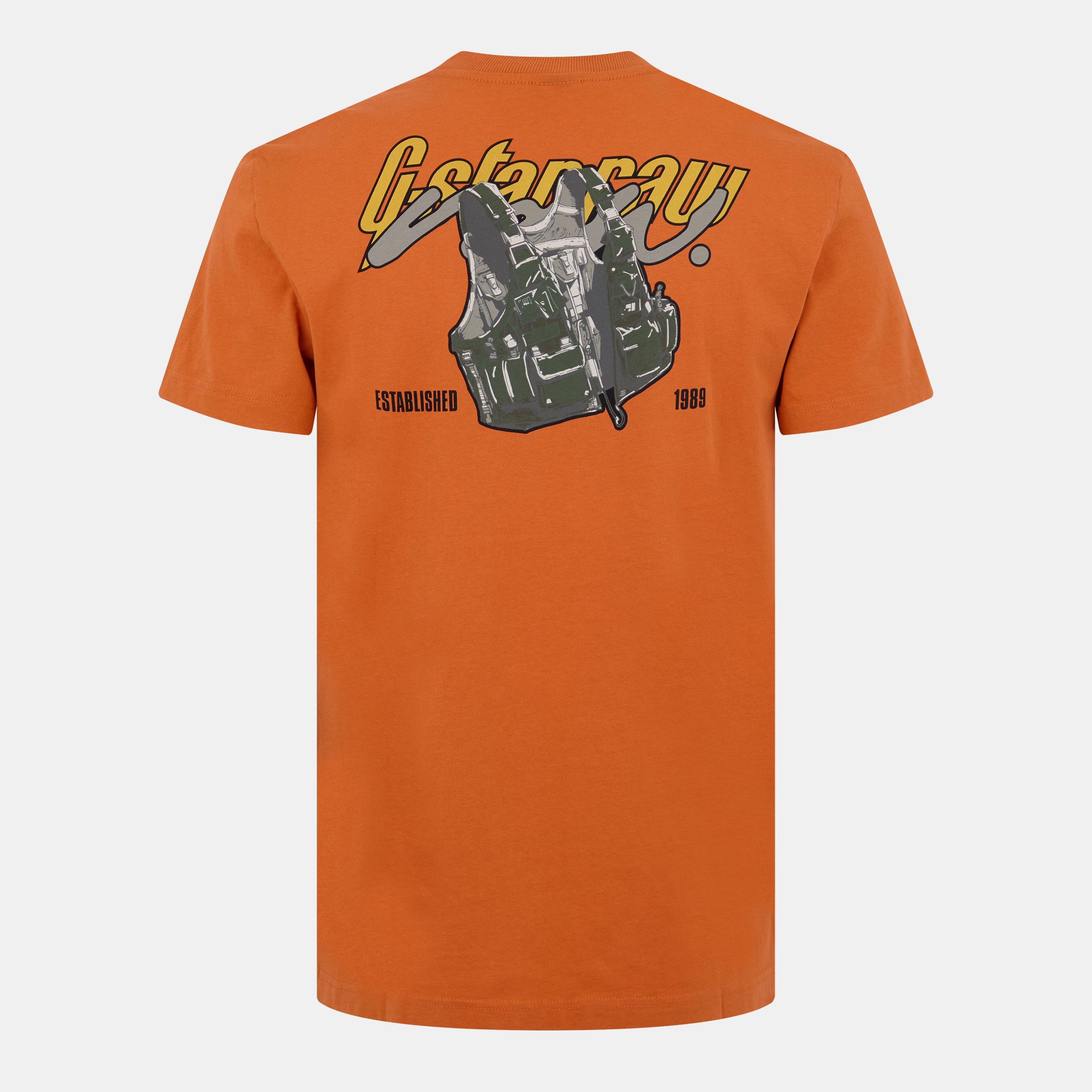 Orange - G Star - Vest Back Graphic T-Shirt - 2