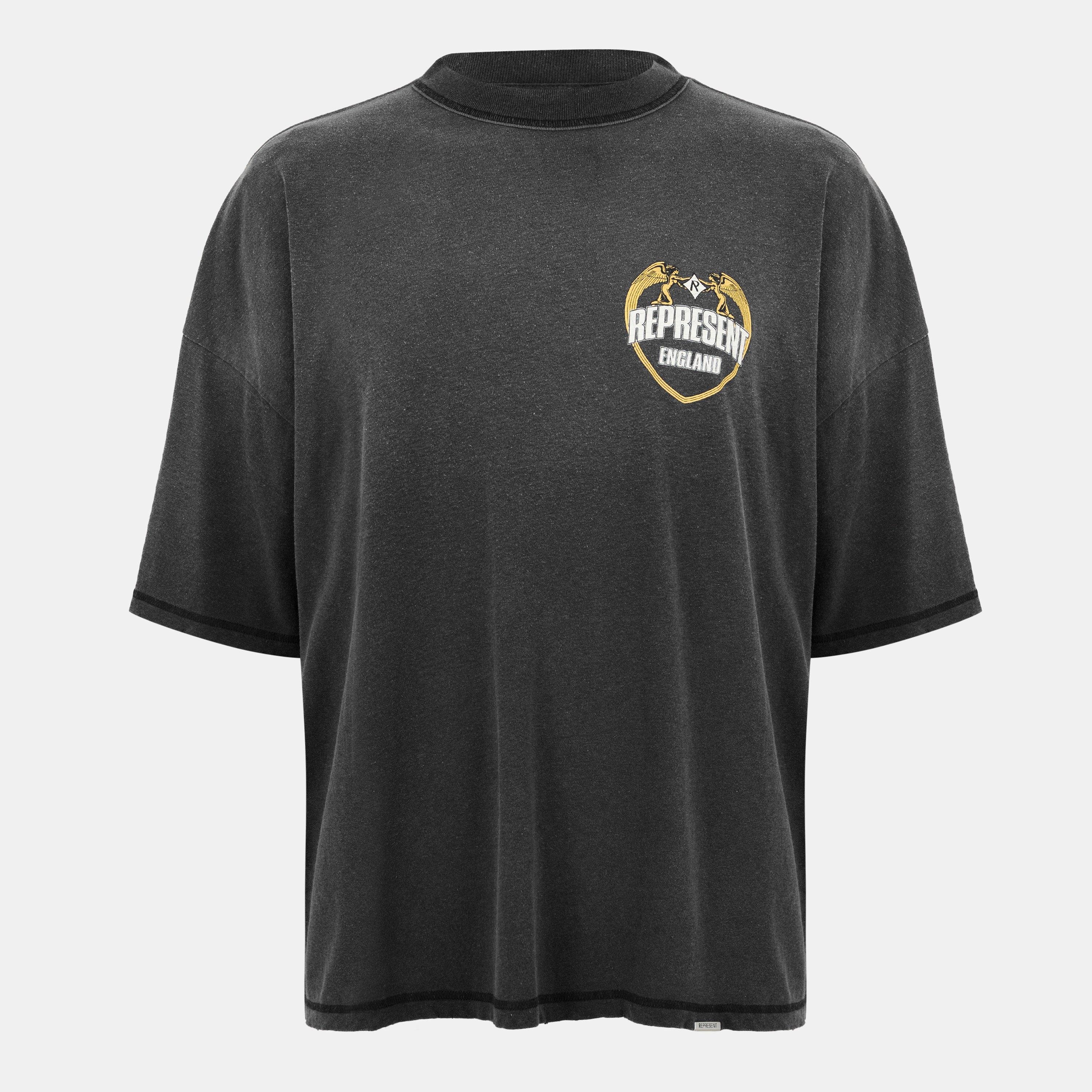 Represent Men's Angel Border Oversized T-Shirt - Stained Black - S