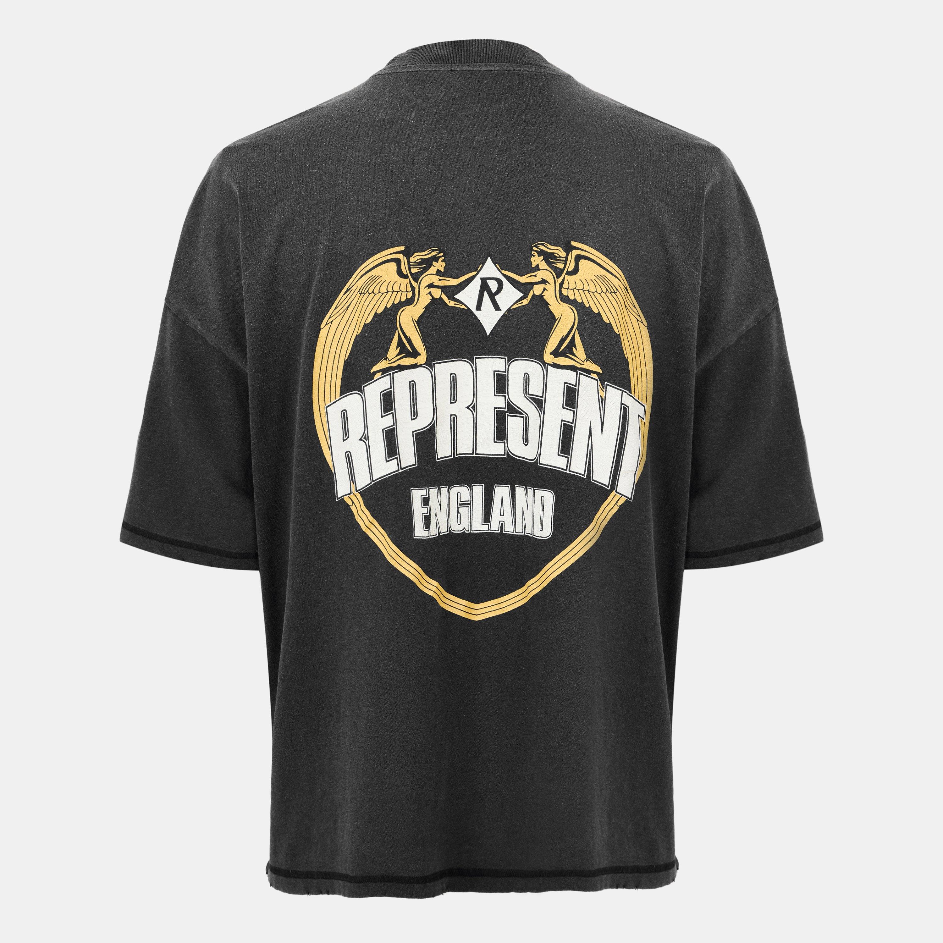 Stained Black - Represent - Men's Rep Angel Border Oversized T-Shirt - 2
