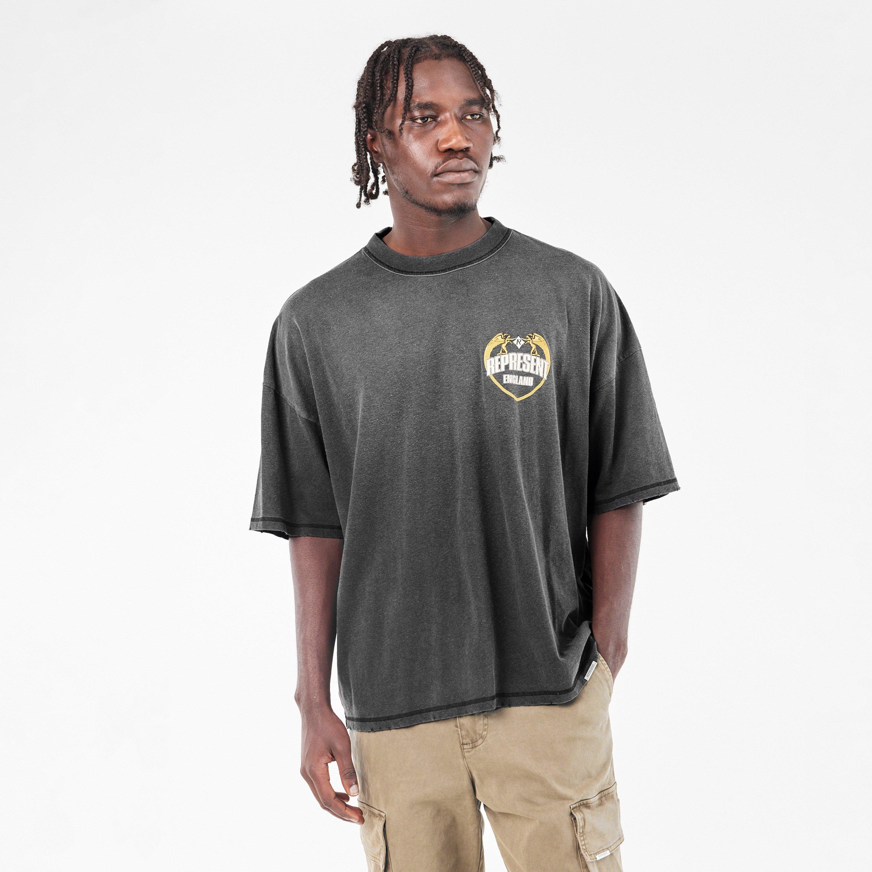Stained Black - Represent - Men's Rep Angel Border Oversized T-Shirt - 3