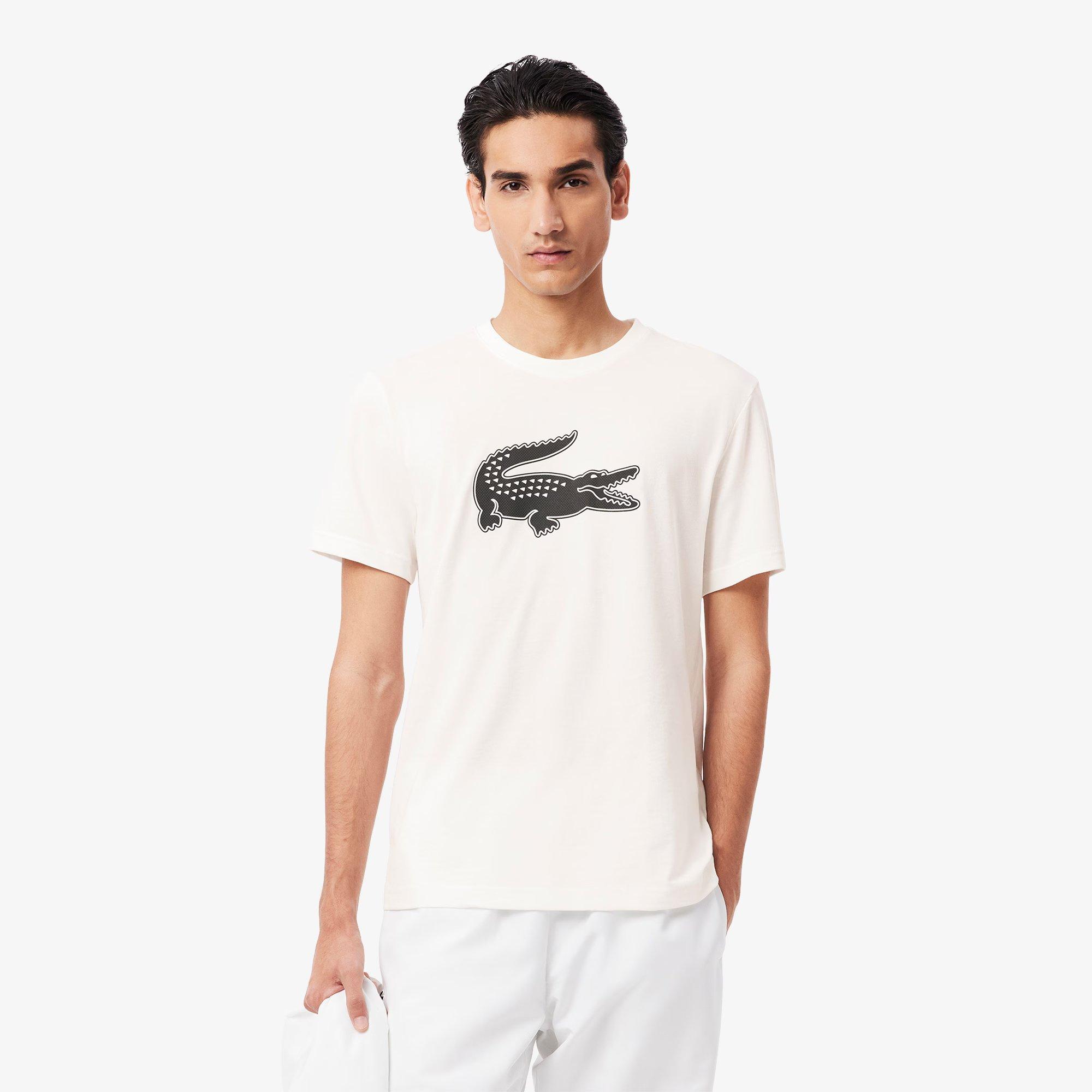WHITE/BLACK - Lacoste - Ultra Dry XXL Logo Sport Mens T Shirt - 5