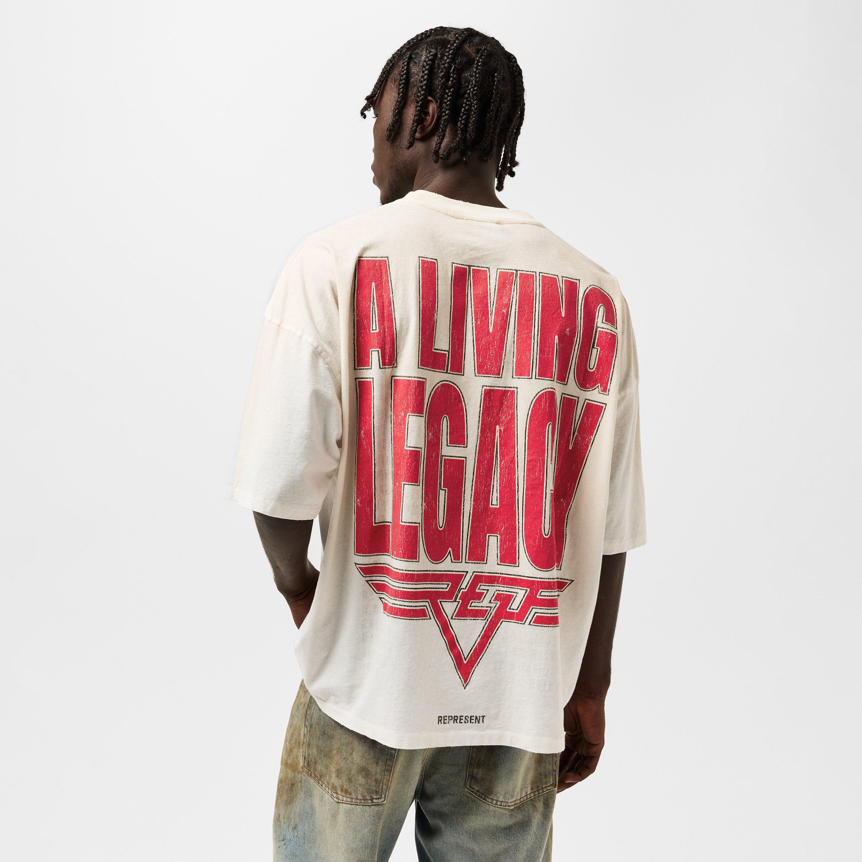 Washed Ecru - Represent - Men's Rep Living Legacy Oversized T-Shirt - 4