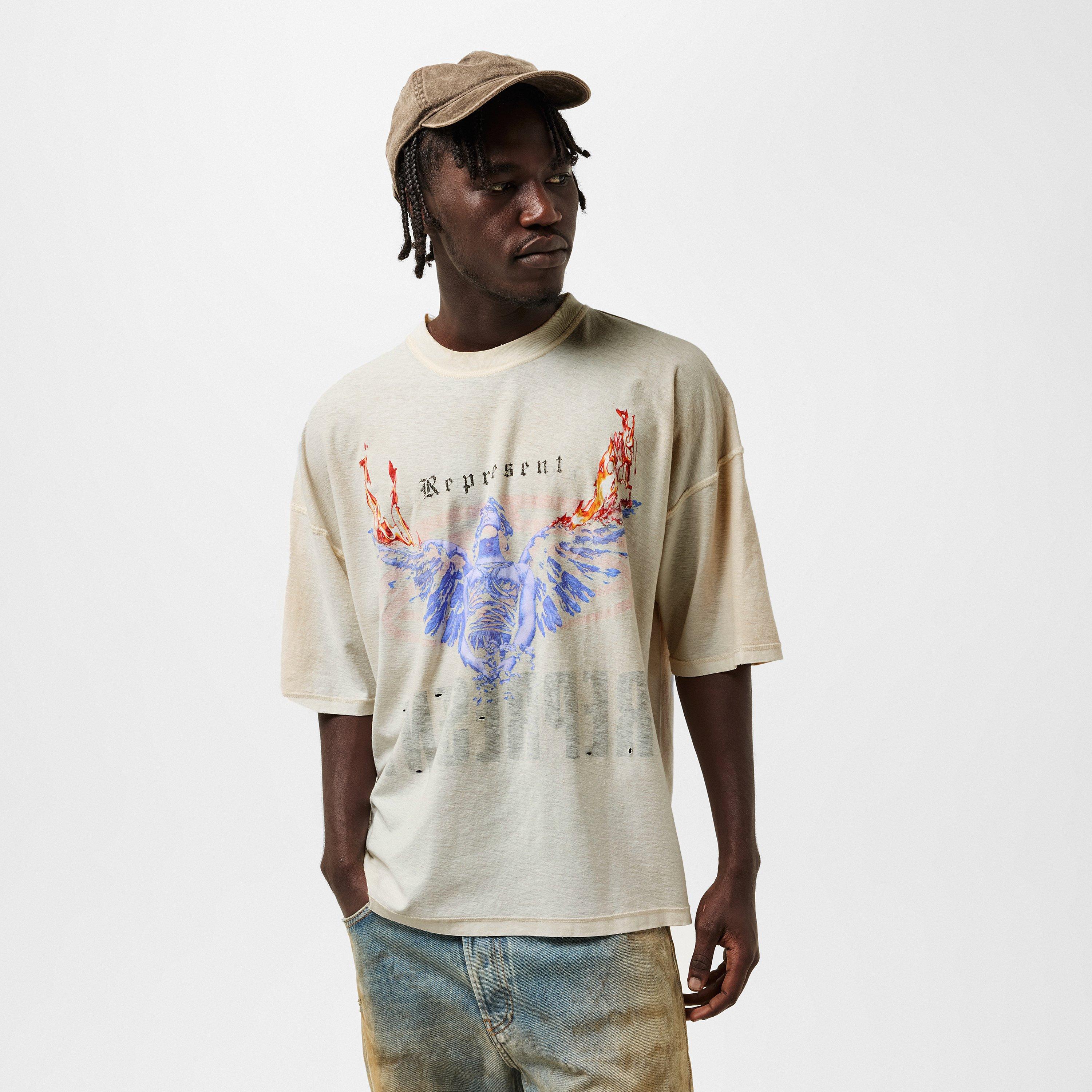 Washed Ecru - Represent - Men's Rep Living Legacy Oversized T-Shirt - 7