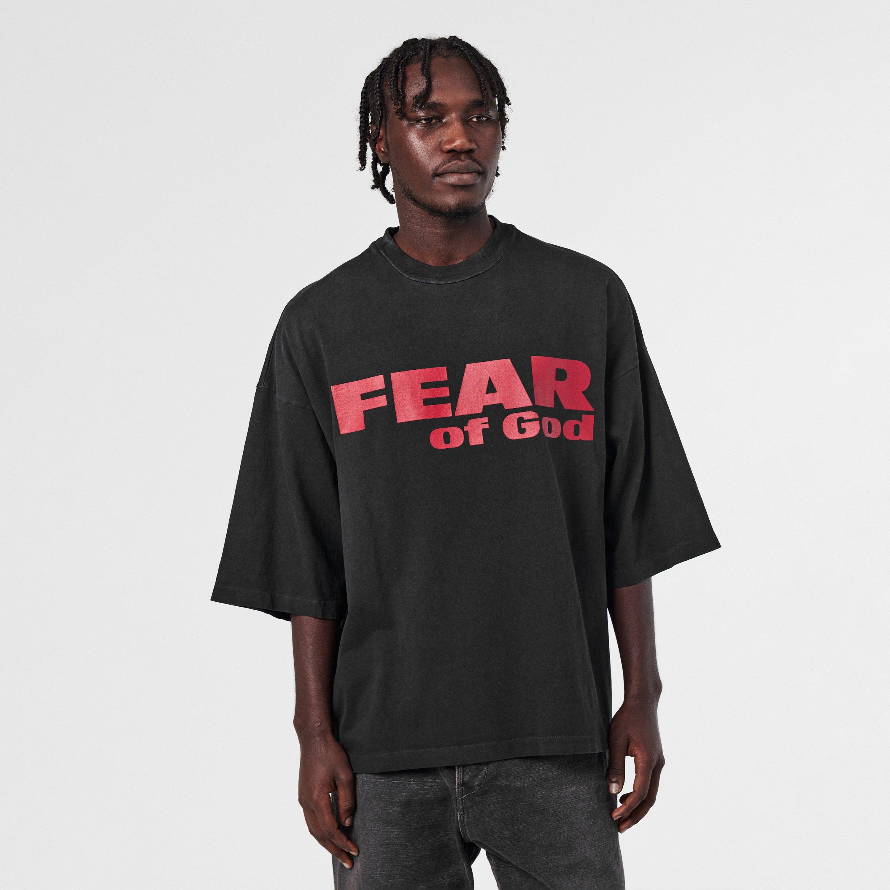 Black/Red - Fear Of God - Men's is Gone Oversized T-Shirt - 3
