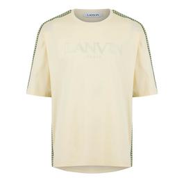 Lanvin Embroidered Curb Trimmed T Shirt