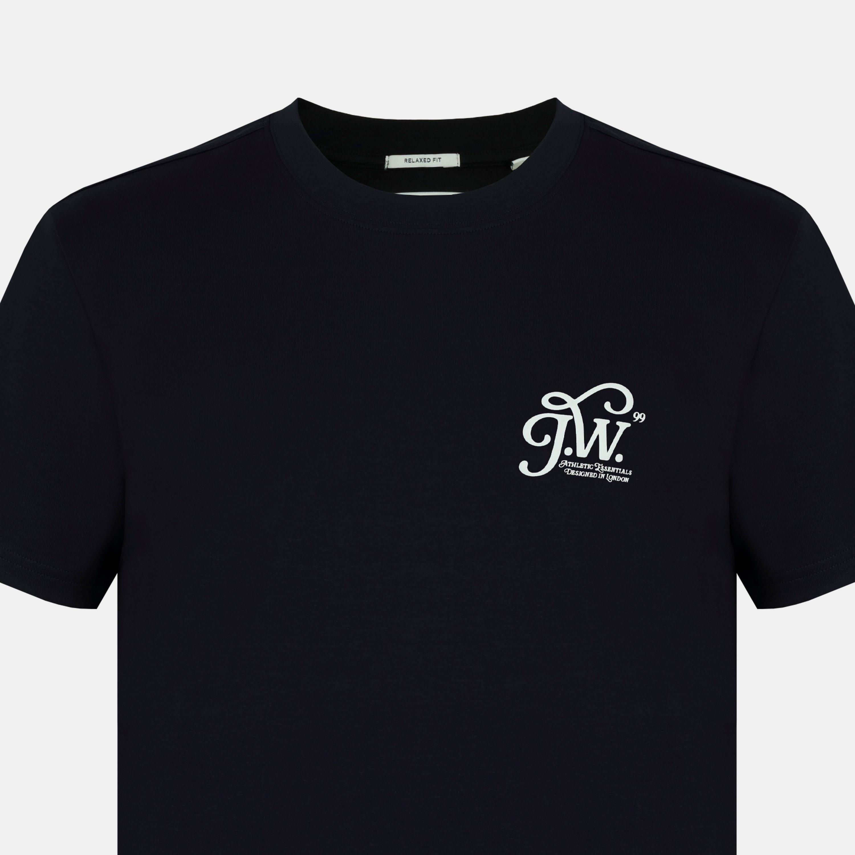 Schwarz - Jack Wills - Men's Script Cotton Short Sleeve Crew Neck Oversized T-Shirt - 4