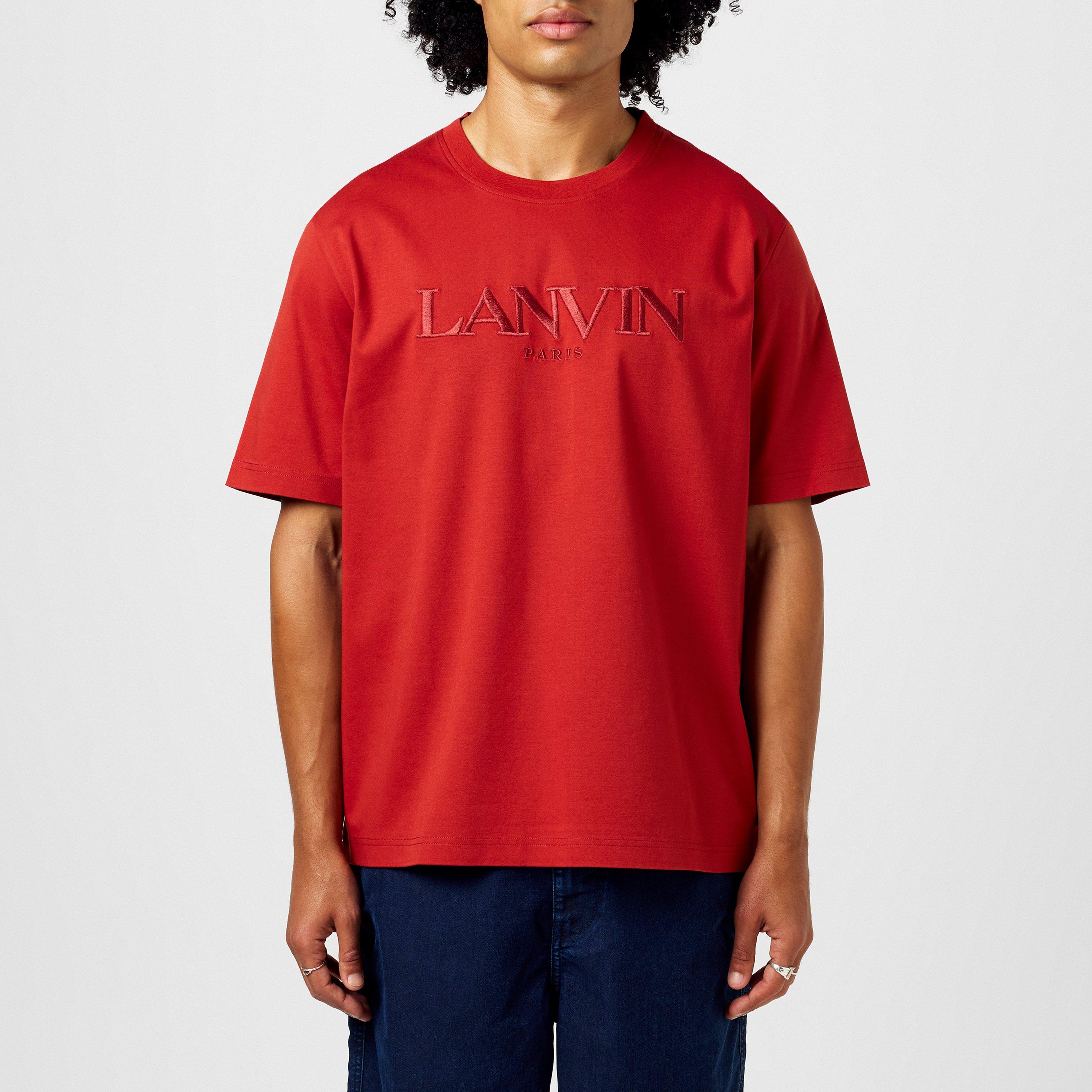 Lanvin Men's Embroidered Logo Regular Fit T-Shirt