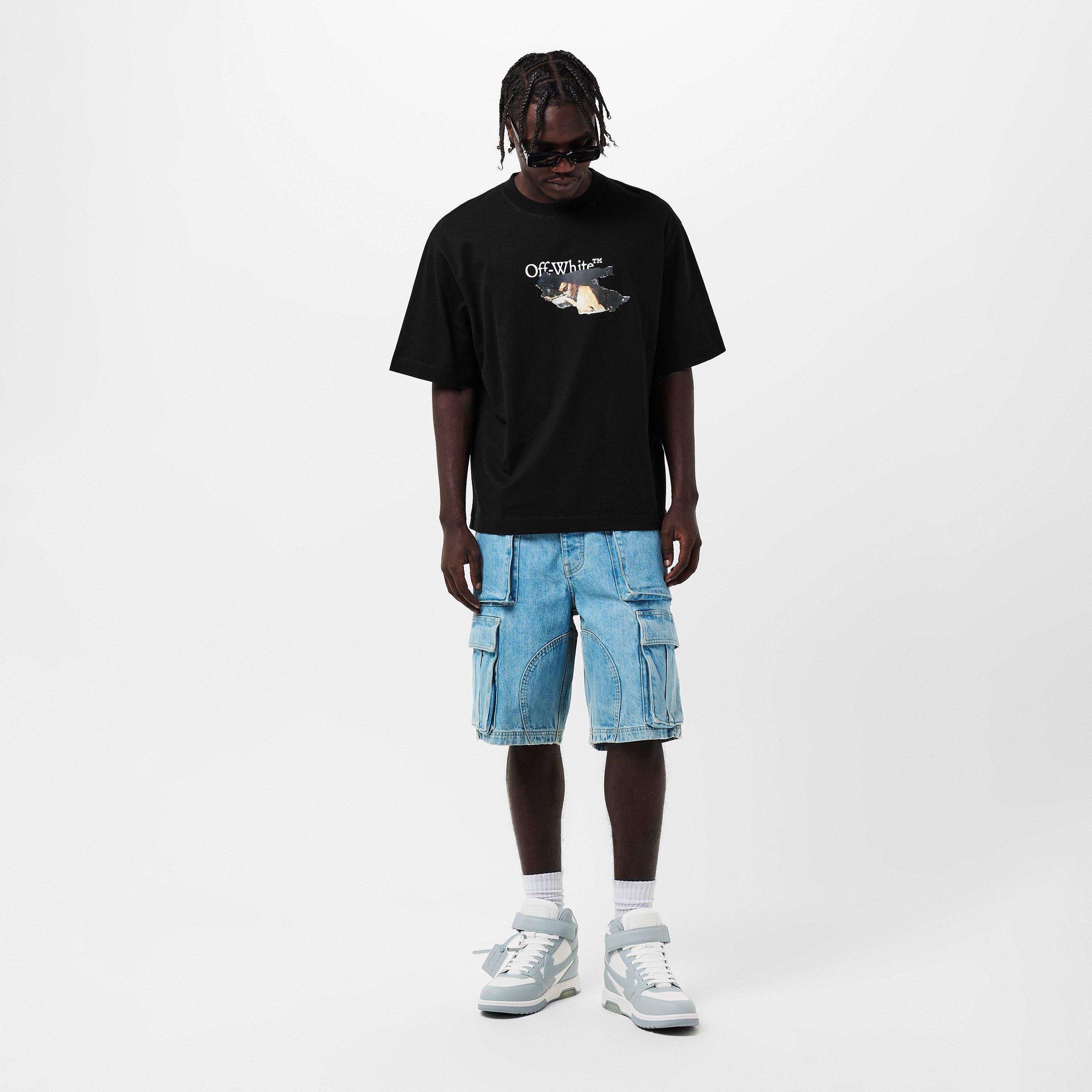 Black - Off White - Men's Paint Arrow Regular Fit T-Shirt - 6