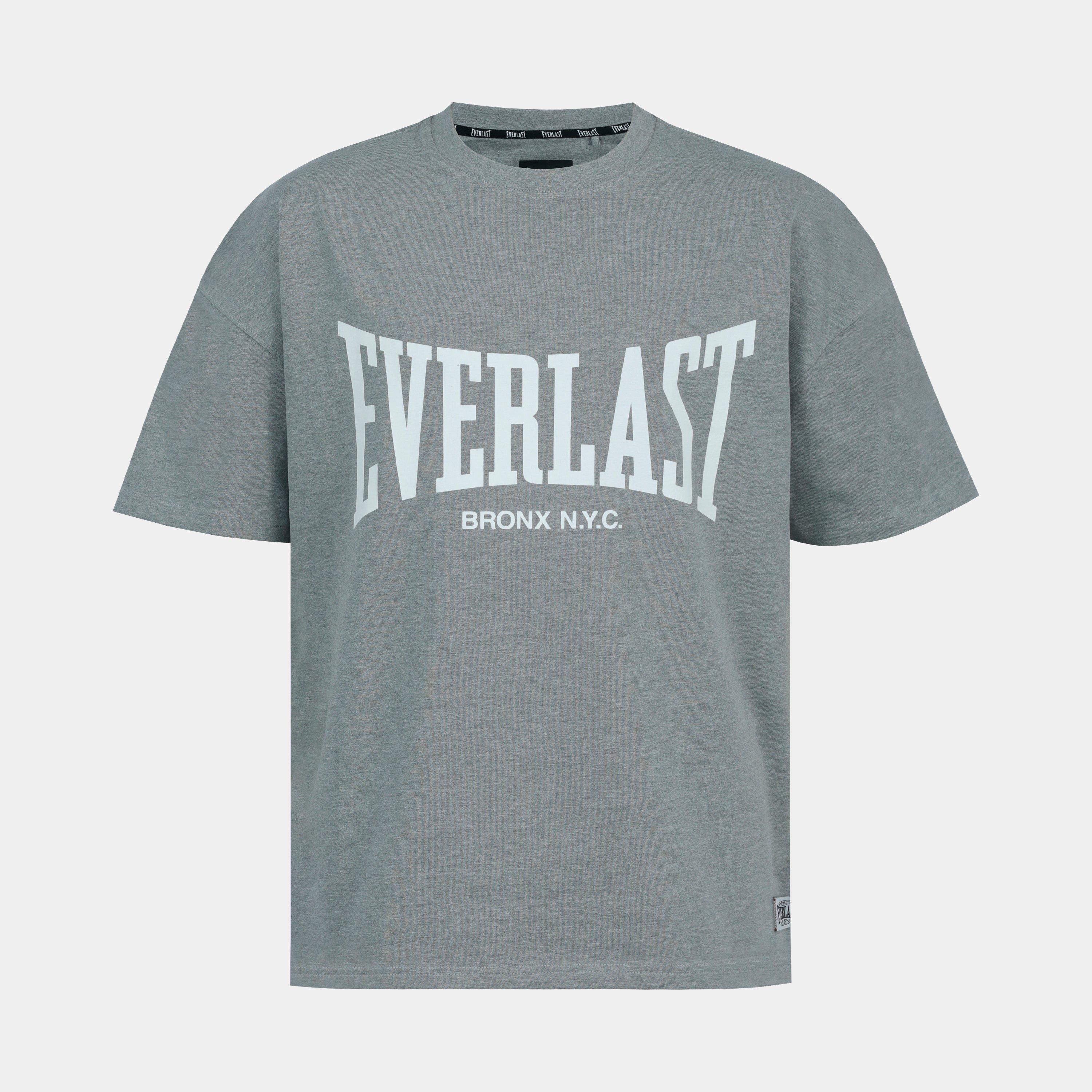 Charcoal - Everlast - Men's Graphic Cotton Short Sleeve Oversized Fit T-Shirt - 1