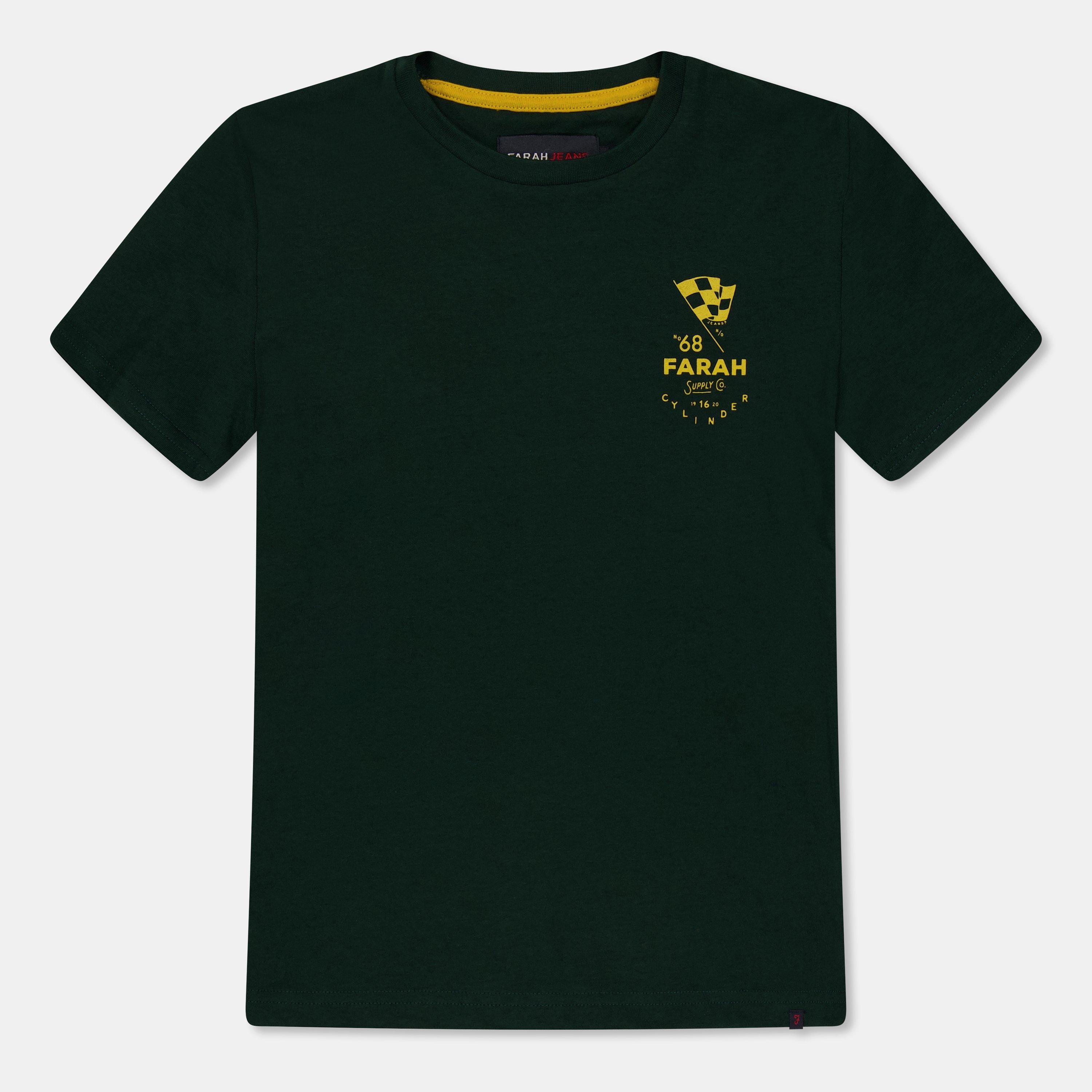 Green - Farah - Unisex Kids' Print Logo Graphic Short Sleeve T-Shirt - 1