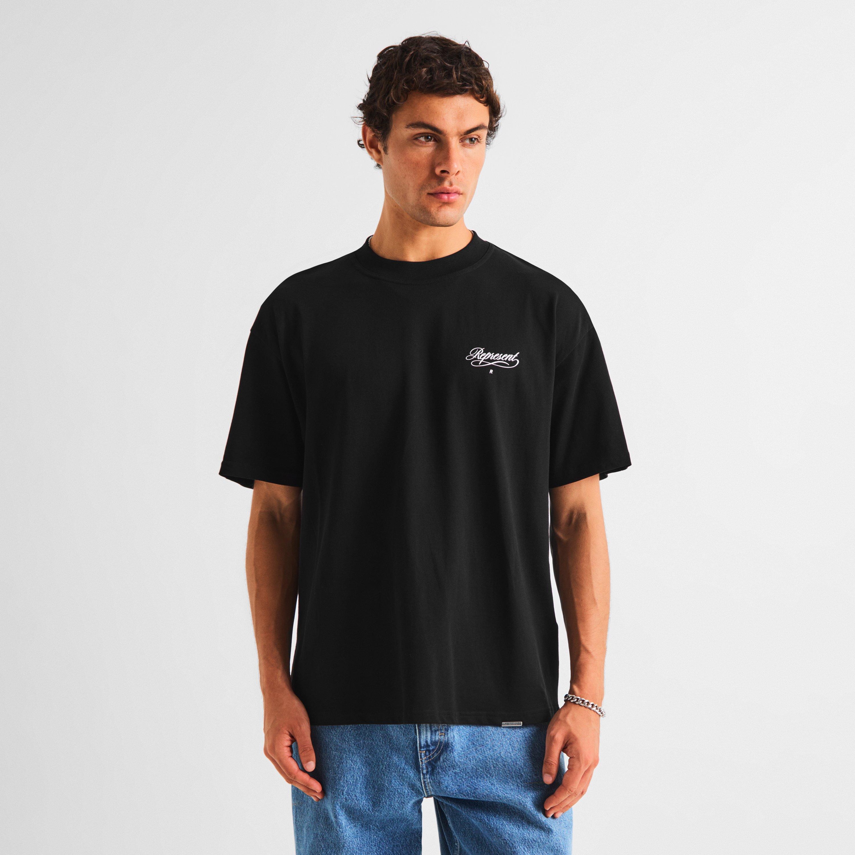 Black - Represent - Men's Script R Oversized T-Shirt - 3
