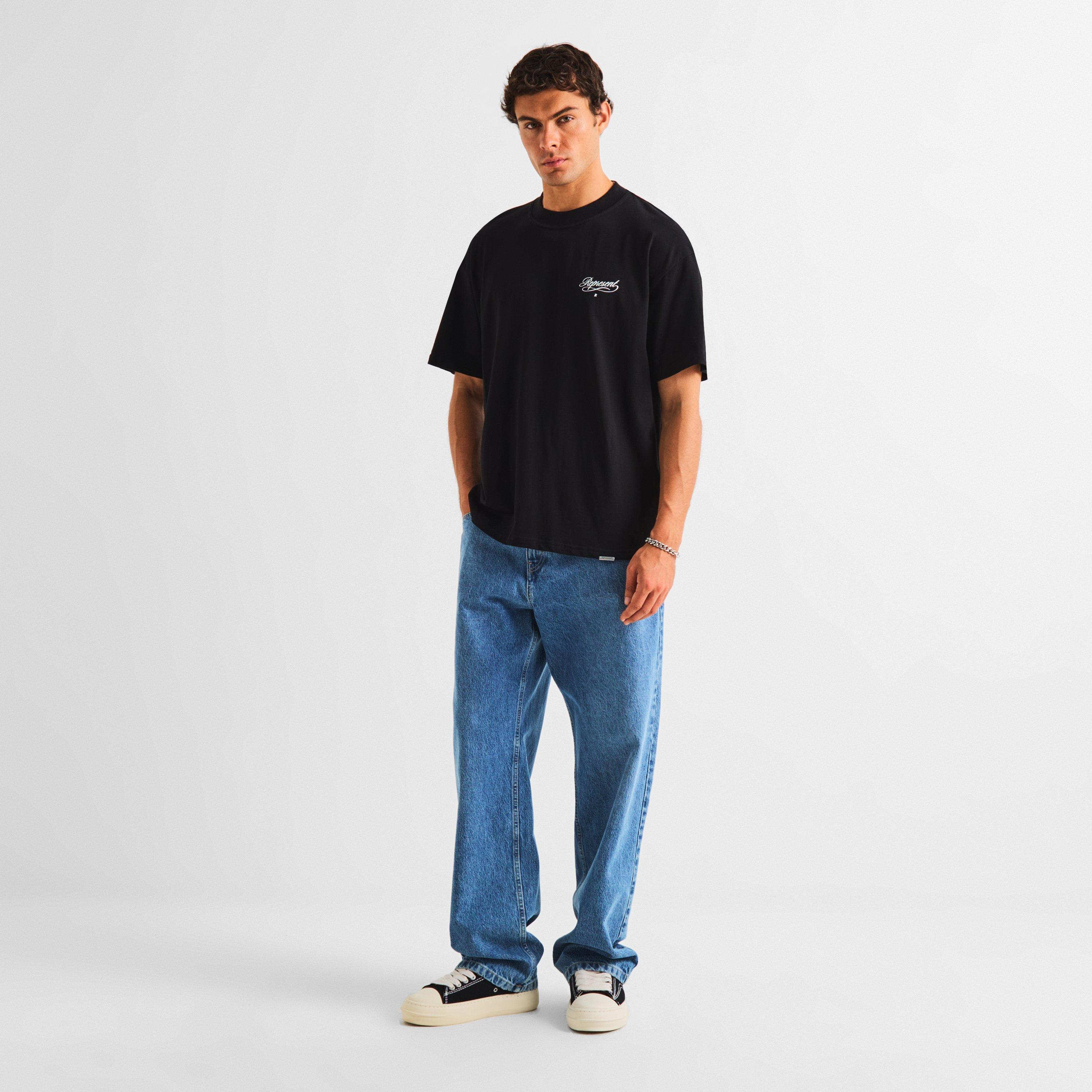 Black - Represent - Men's Script R Oversized T-Shirt - 5