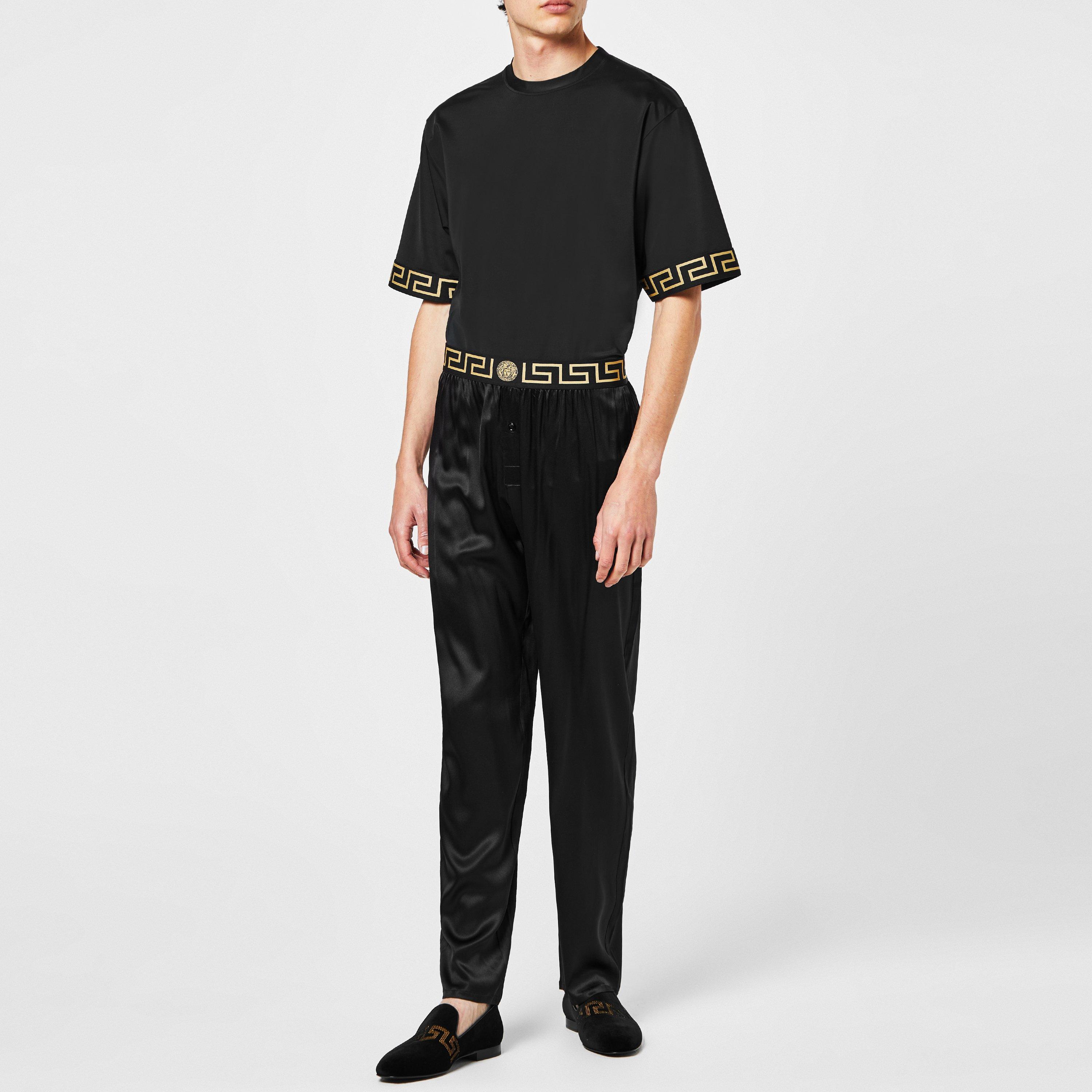 Black A80G - Versace Icon - Grecian Trim T Shirt - 2