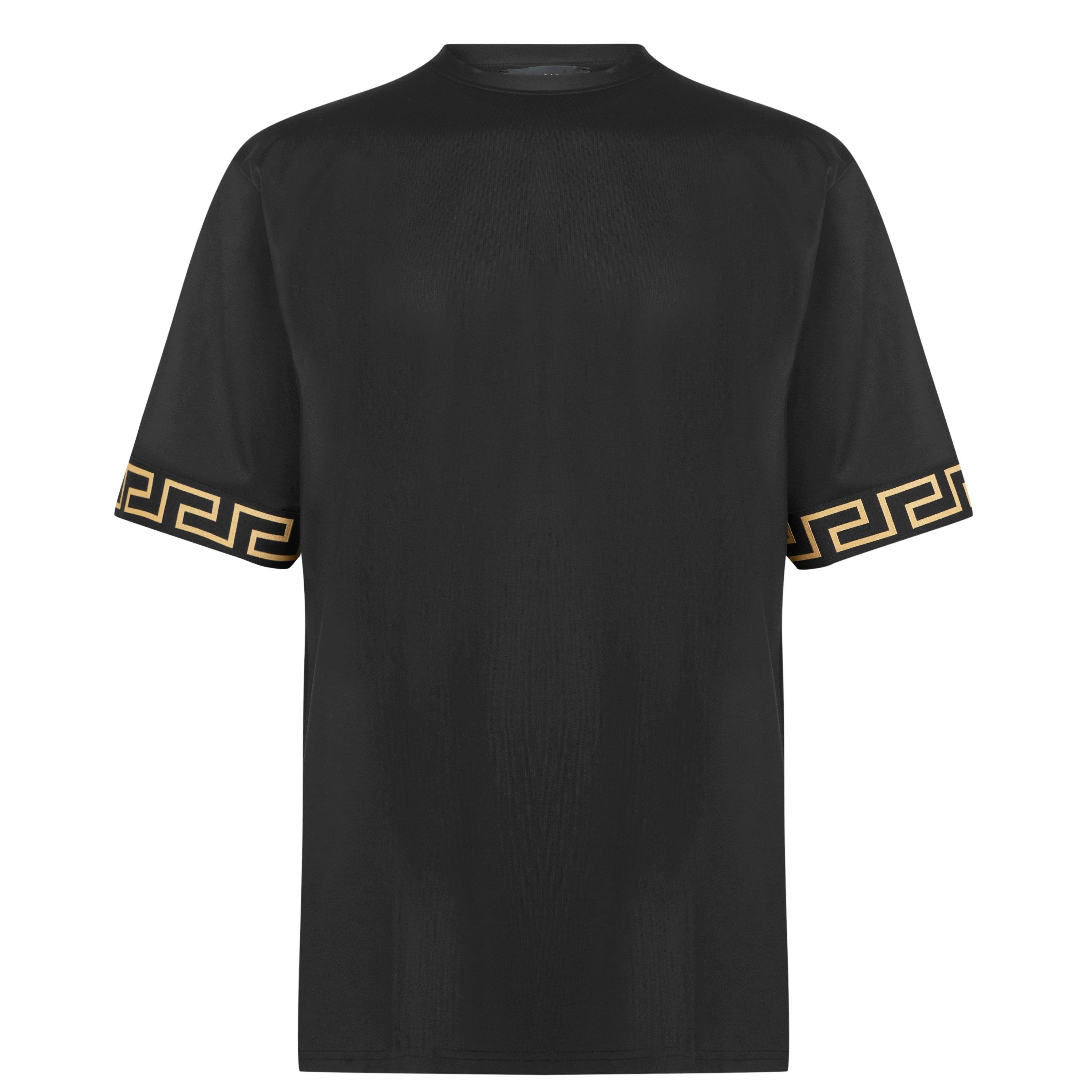 Black A80G - Versace Icon - Grecian Trim T Shirt - 5