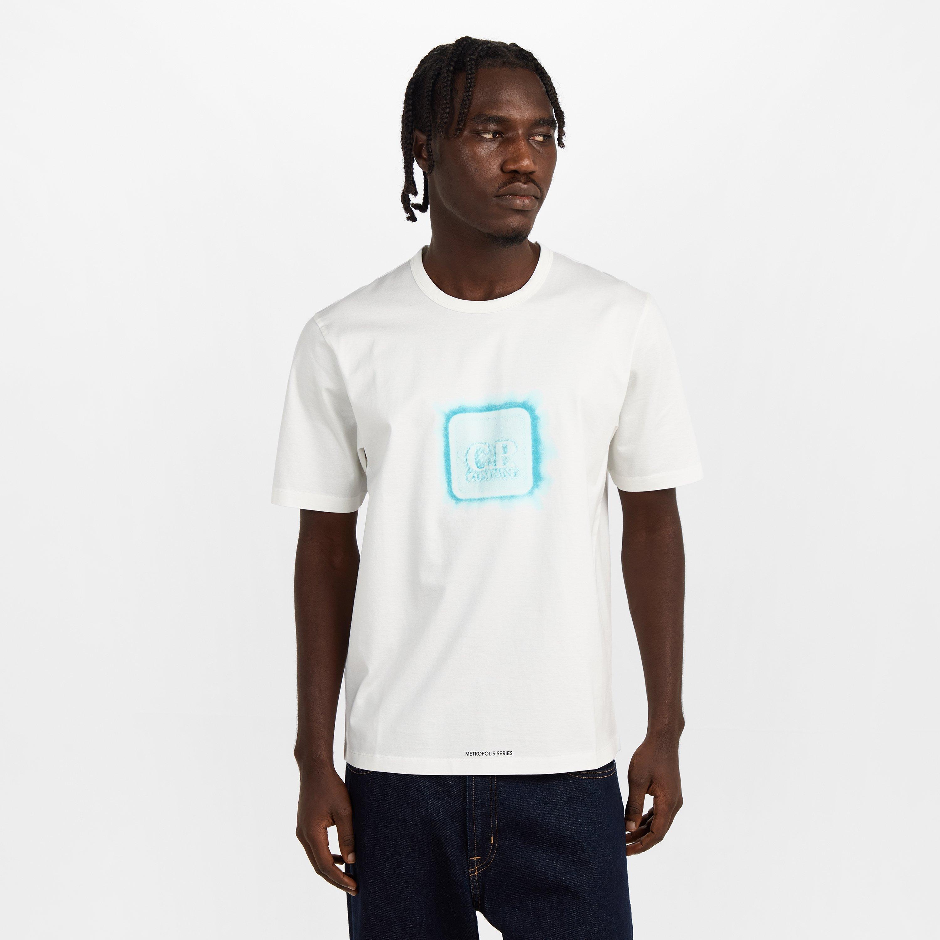 Gauze White 103 - CP Company Metropolis - Men's Front Logo T-Shirt - 3