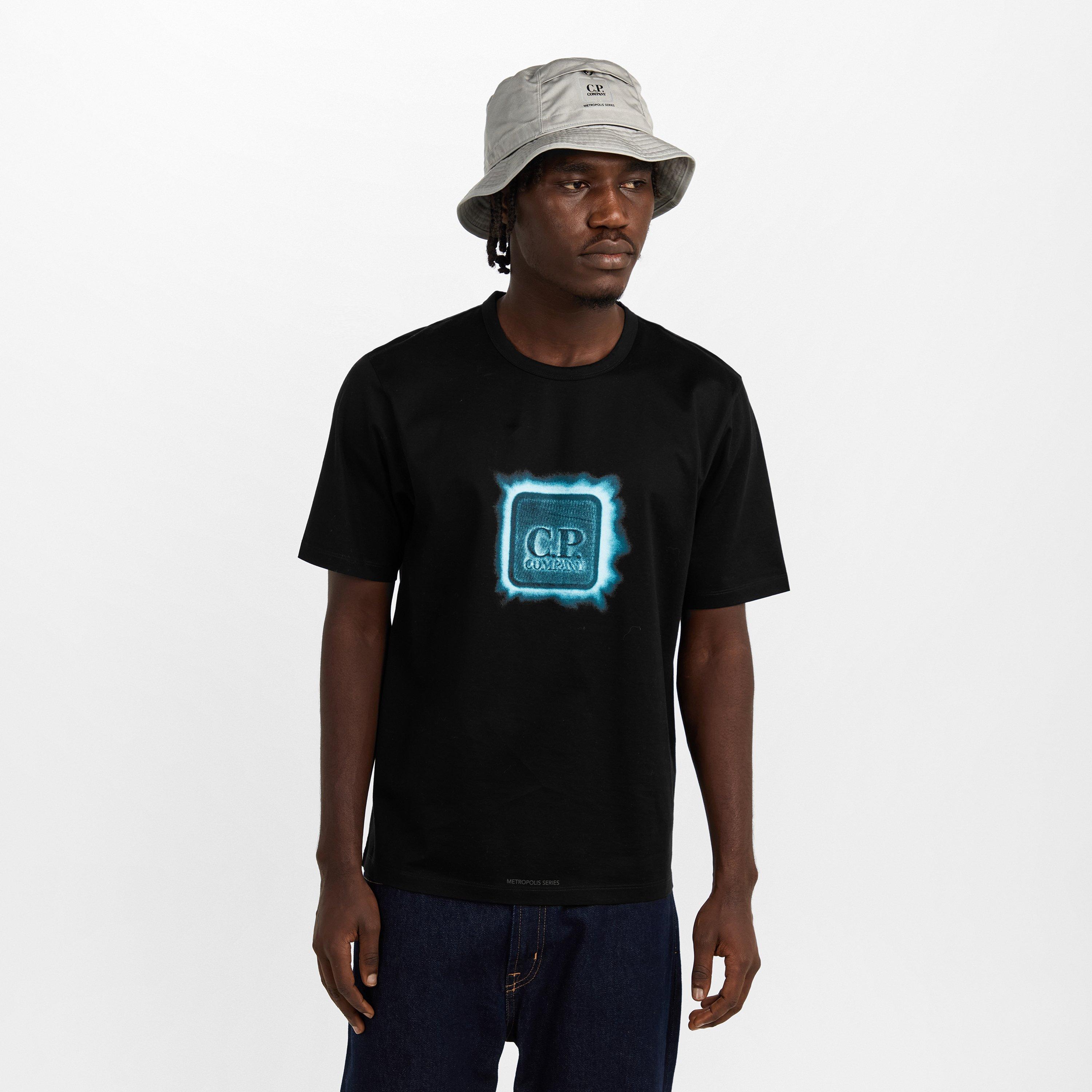 Black 999 - CP Company Metropolis - CPCM Front Logo Tee Sn61 - 3
