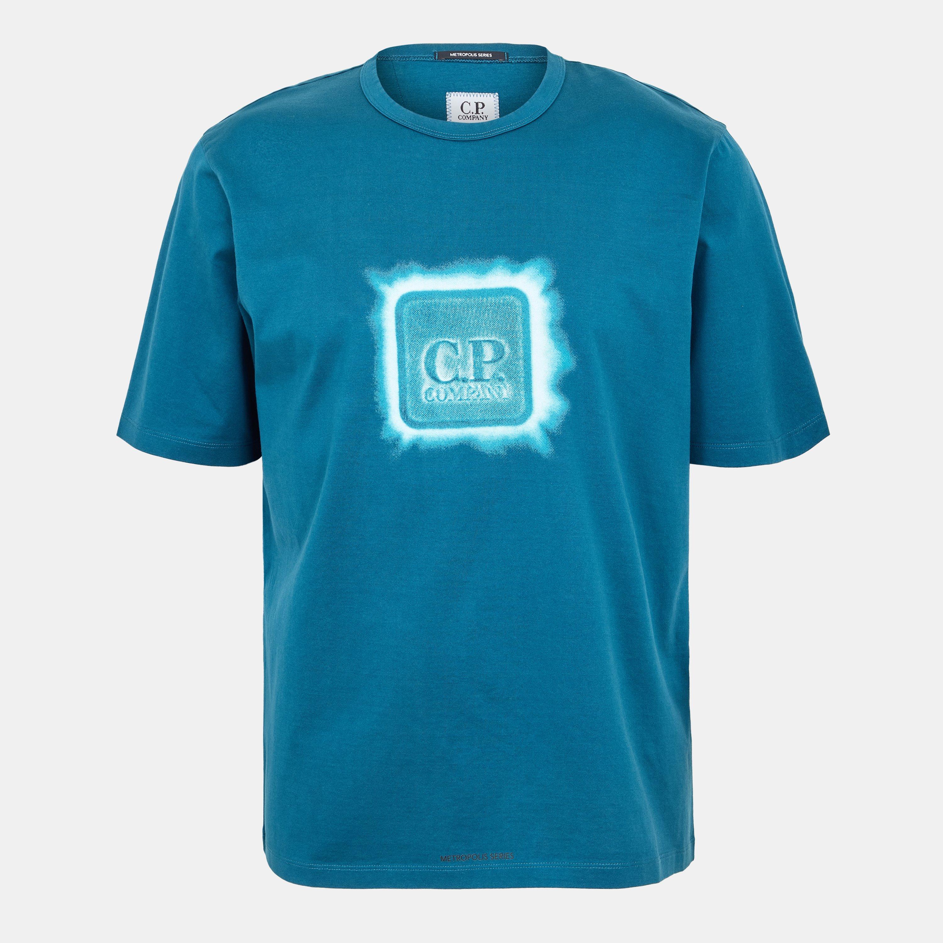 CP Company Metropolis Men's Front Logo T-Shirt - Morocco Blu 849 - Size L (50)