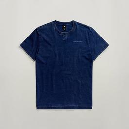 G Star Indigo Henley T Shirt