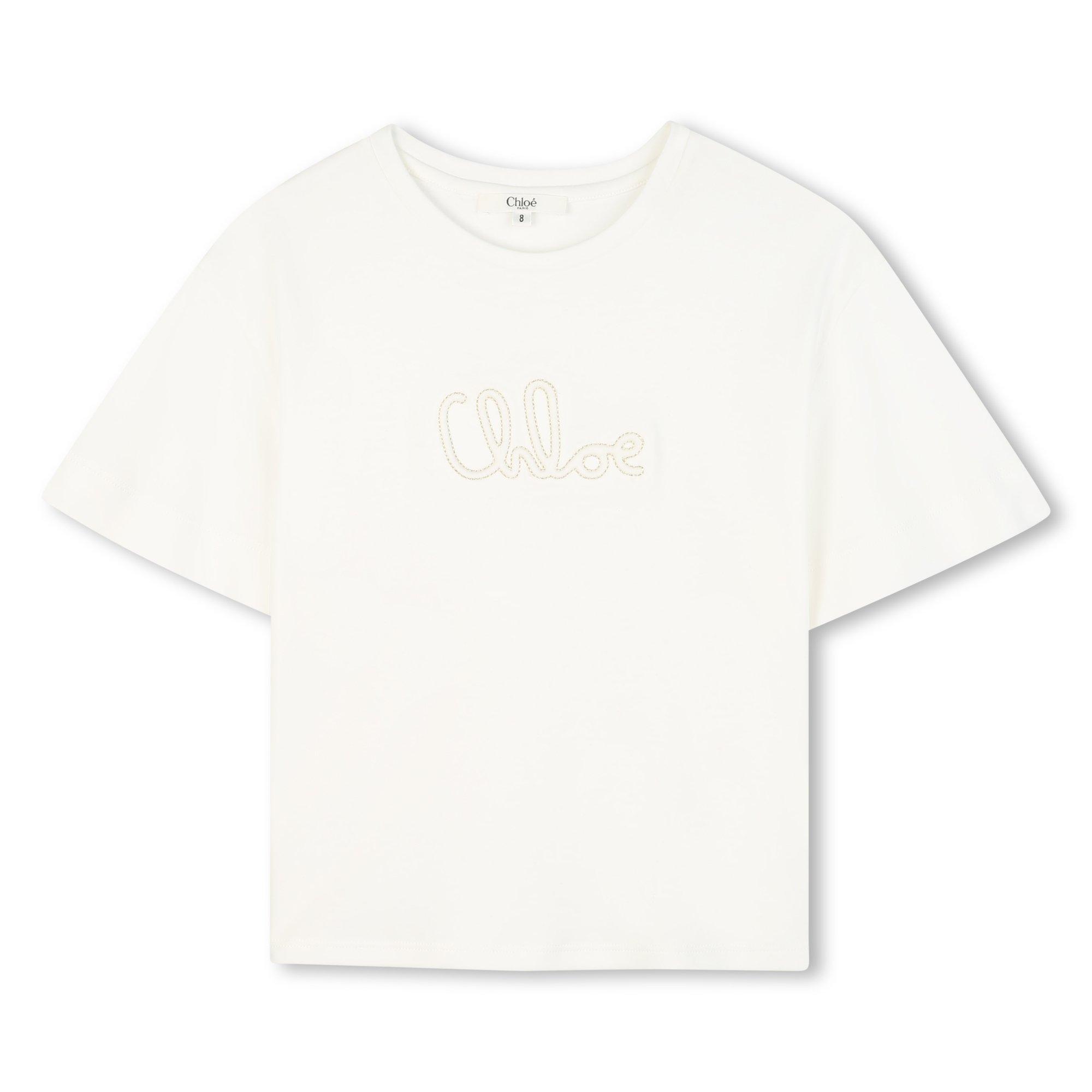 Cream - Chloe - Kids' Embroidery Regular Fit T-Shirt - 1