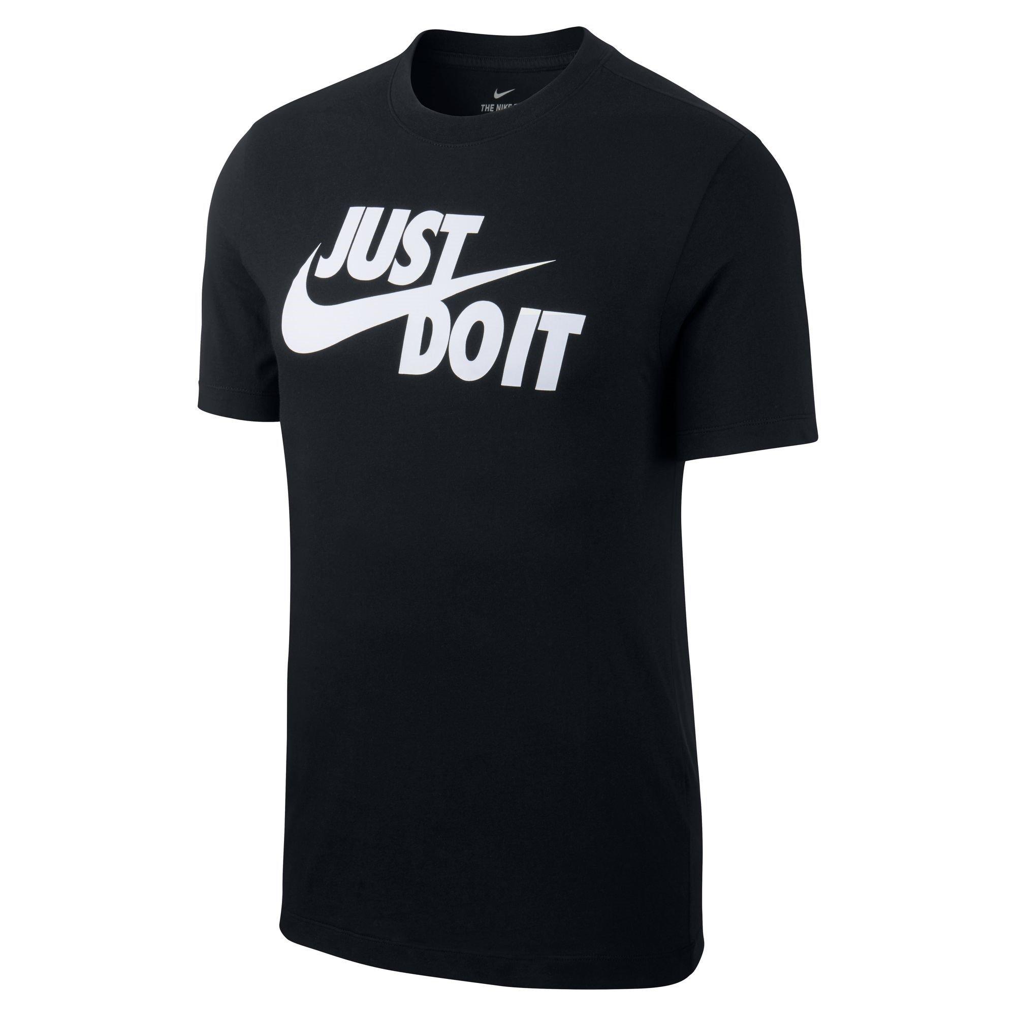 Black/White - Nike - Just Do It Swoosh T-Shirt Mens - 1