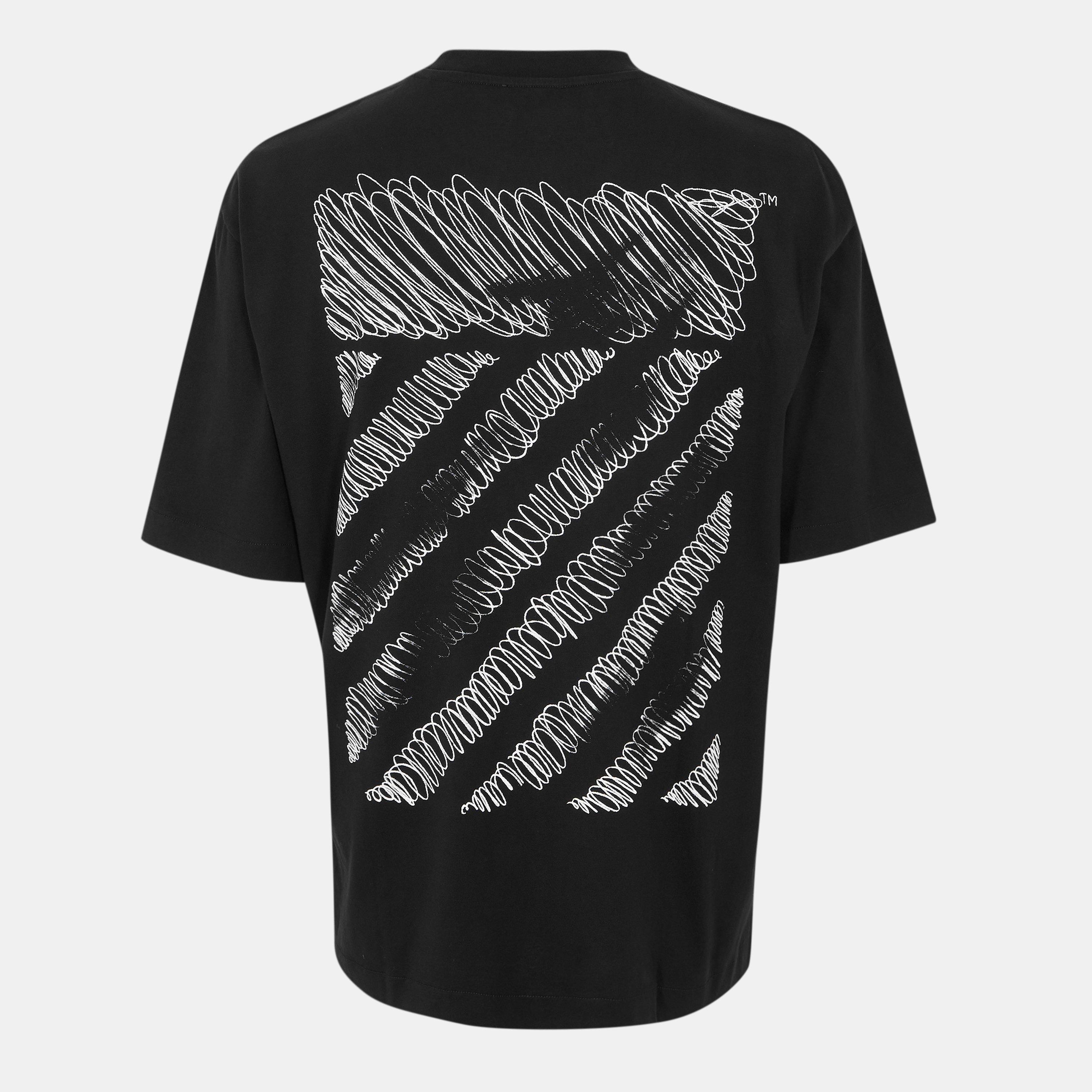 Black - Off White - Men's Scribble T-Shirt - 1