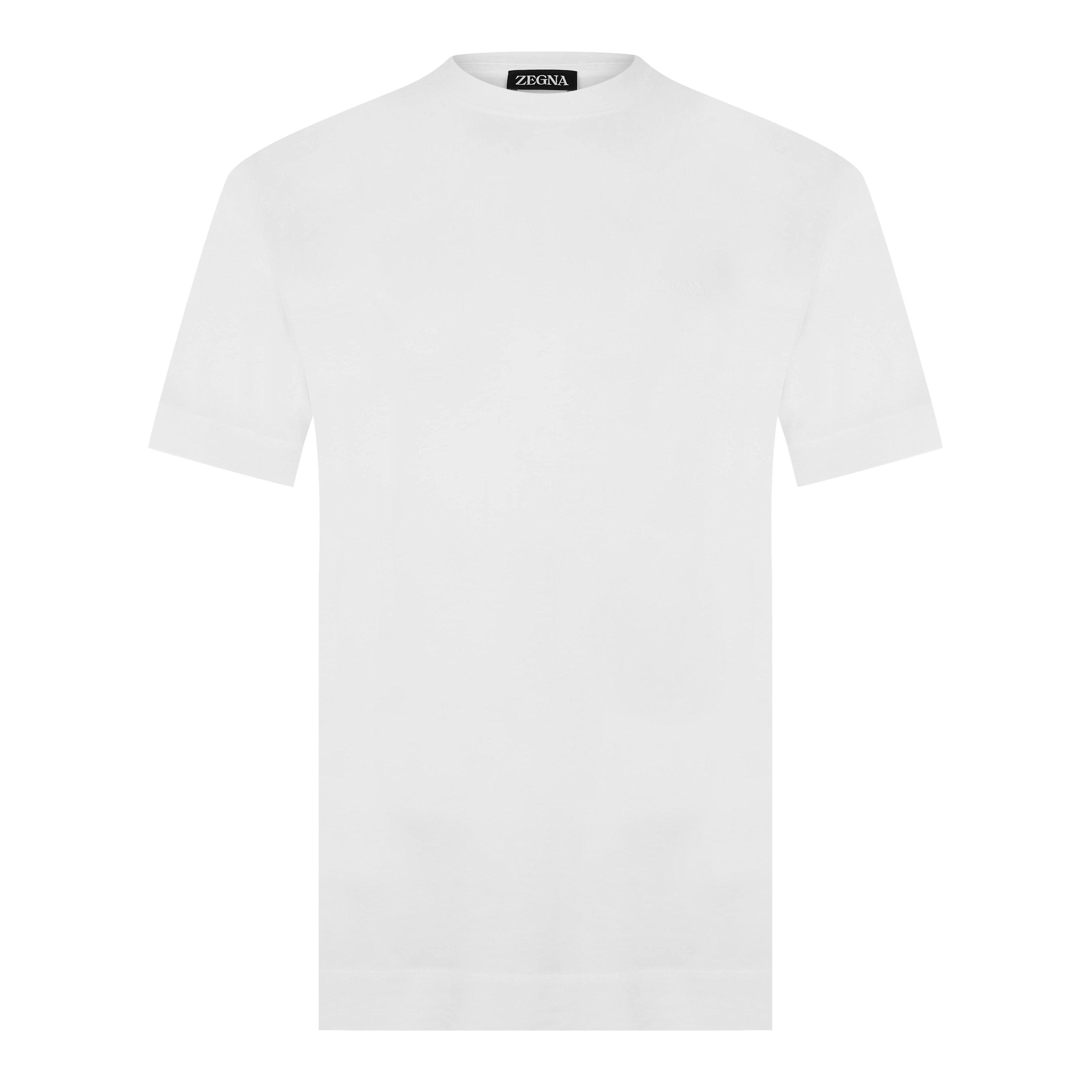 White N00 - Zegna - Men's Pure Cotton Regular Fit T-Shirt - 5