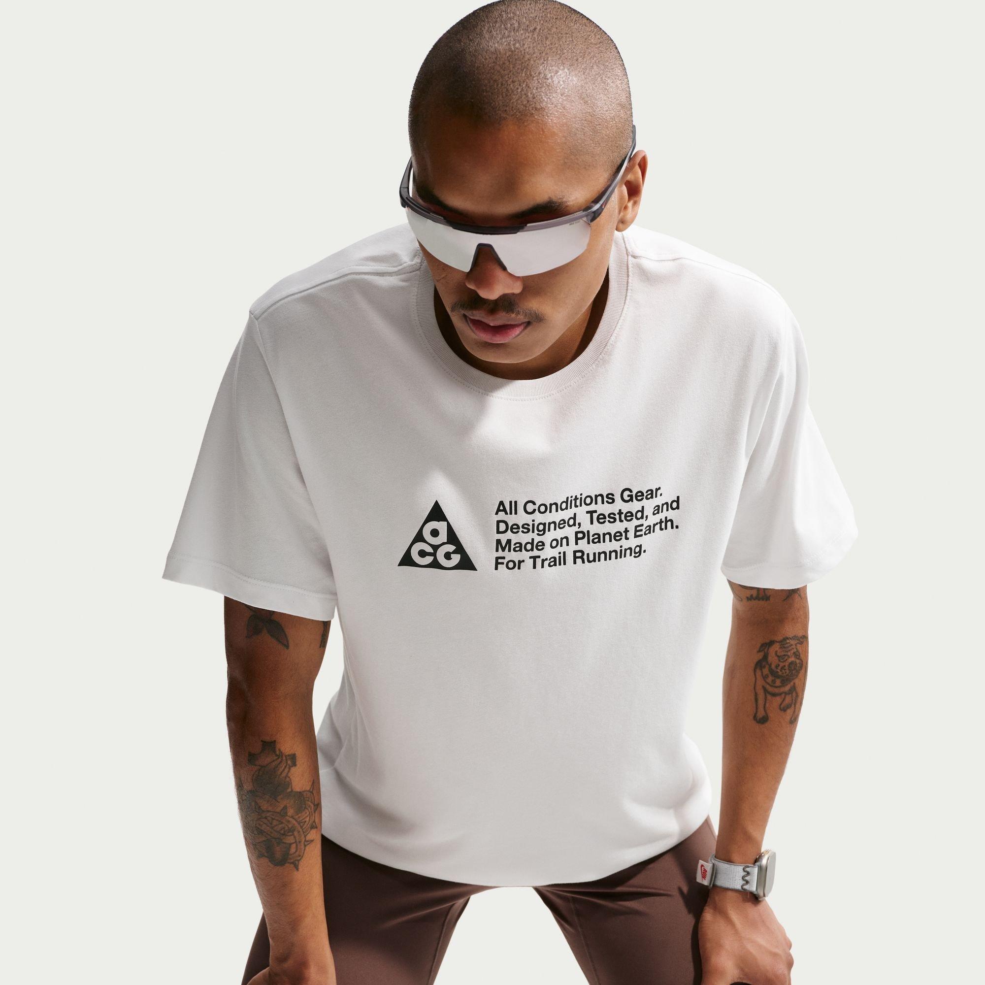 Summit White - Nike - Men's AC Trail Cotton Short-Sleeve Crew-Neck T-Shirt - 3