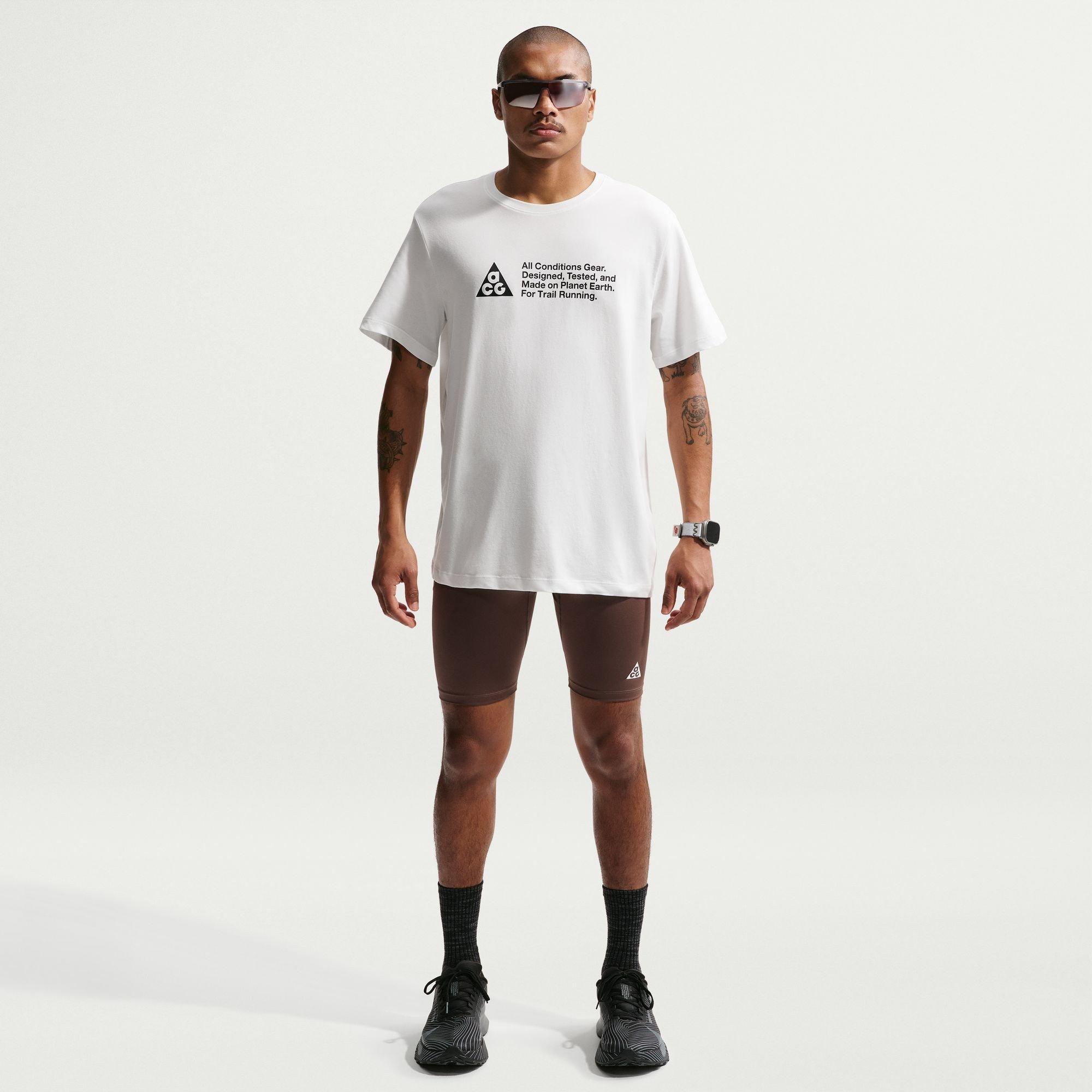 Summit White - Nike - Men's AC Trail Cotton Short-Sleeve Crew-Neck T-Shirt - 4