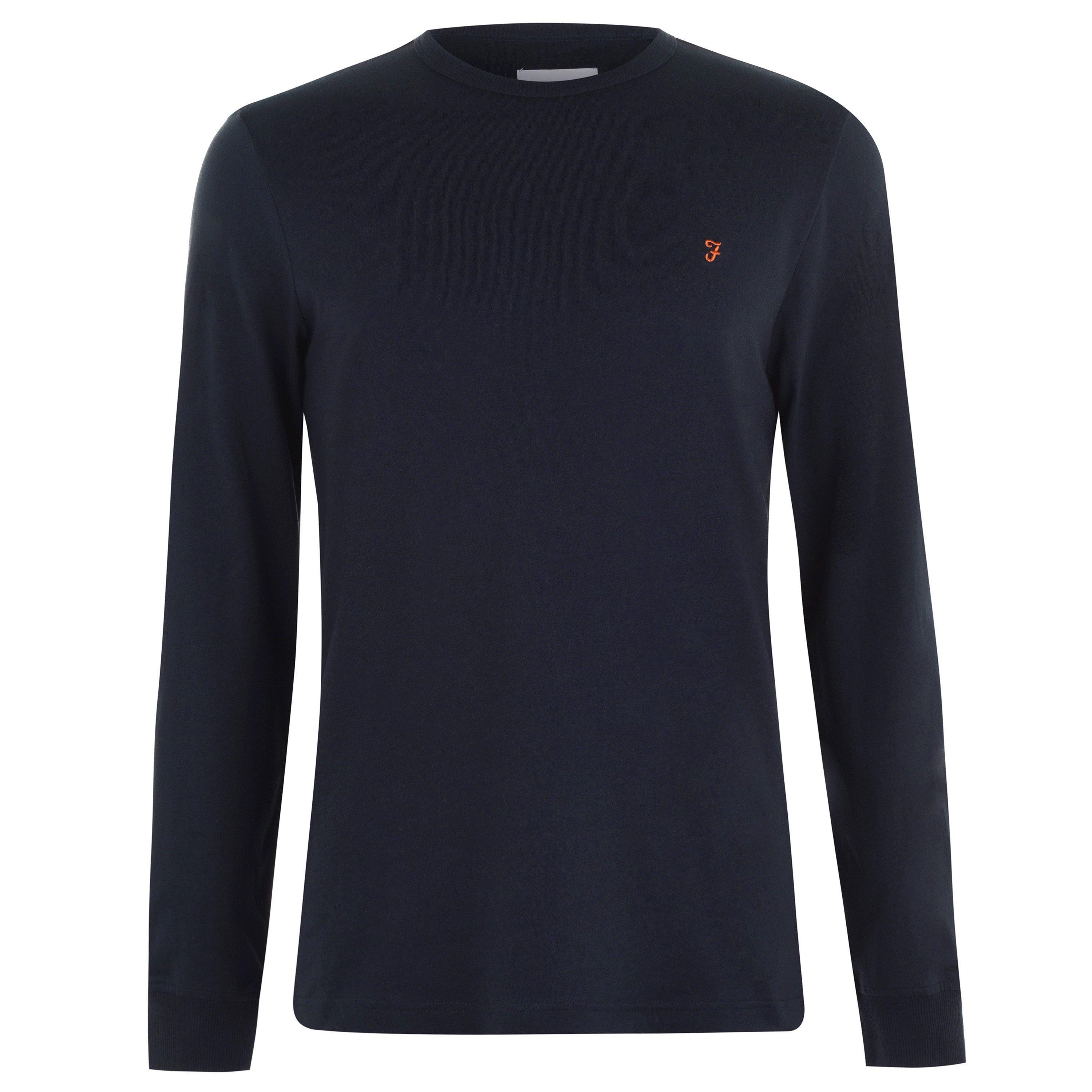 True Navy 412 - Farah - Long Sleeve Dennis T Shirt - 1