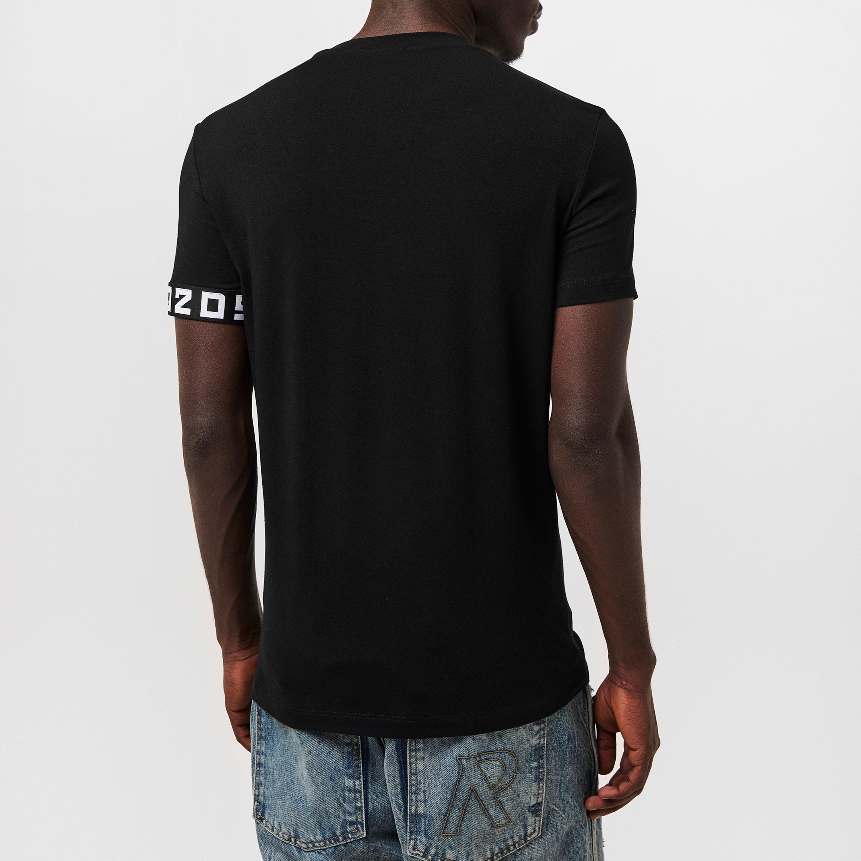 Black - DSquared2 - Tape Logo T-Shirt - 4