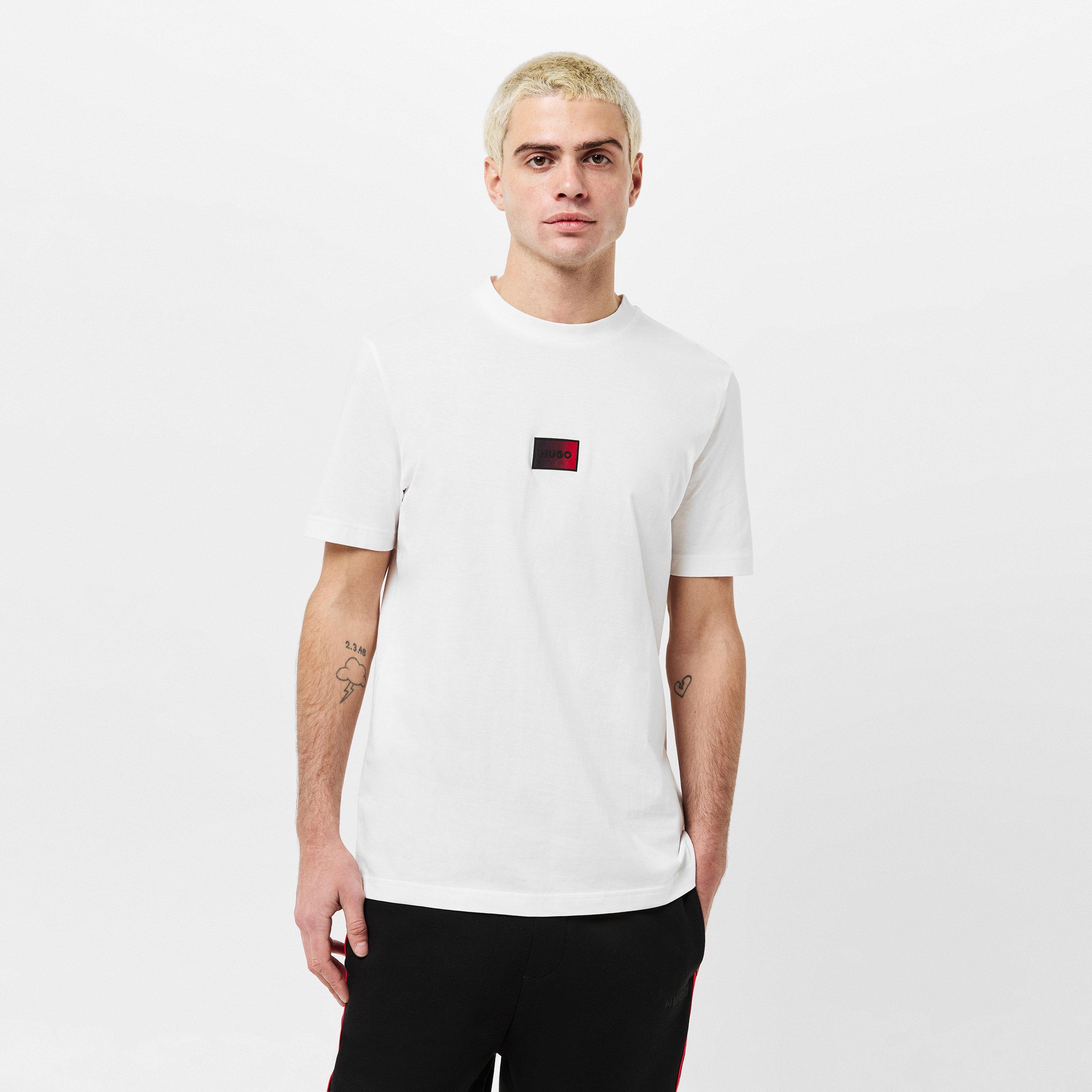 White 102 - Hugo - Mens HUGO Graphic Short Sleeve Top with Logo Detail - 3