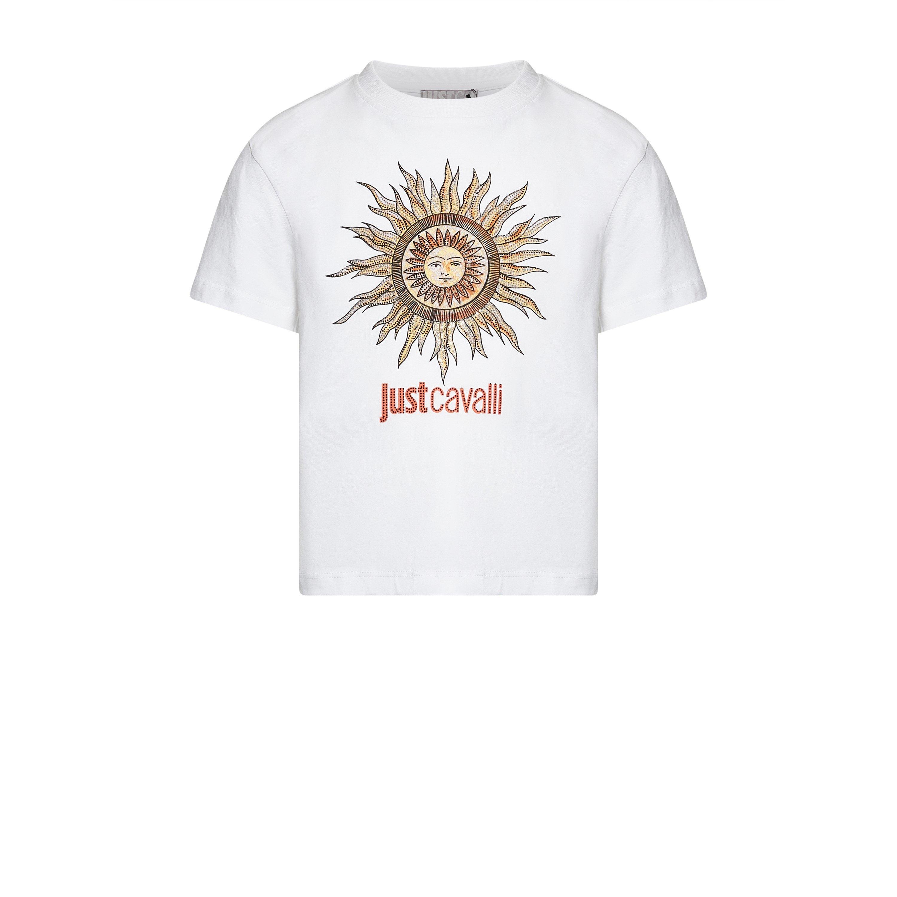 Roberto Cavalli Girls Kids' Cropped T-Shirt - Fxwhite - 6Y