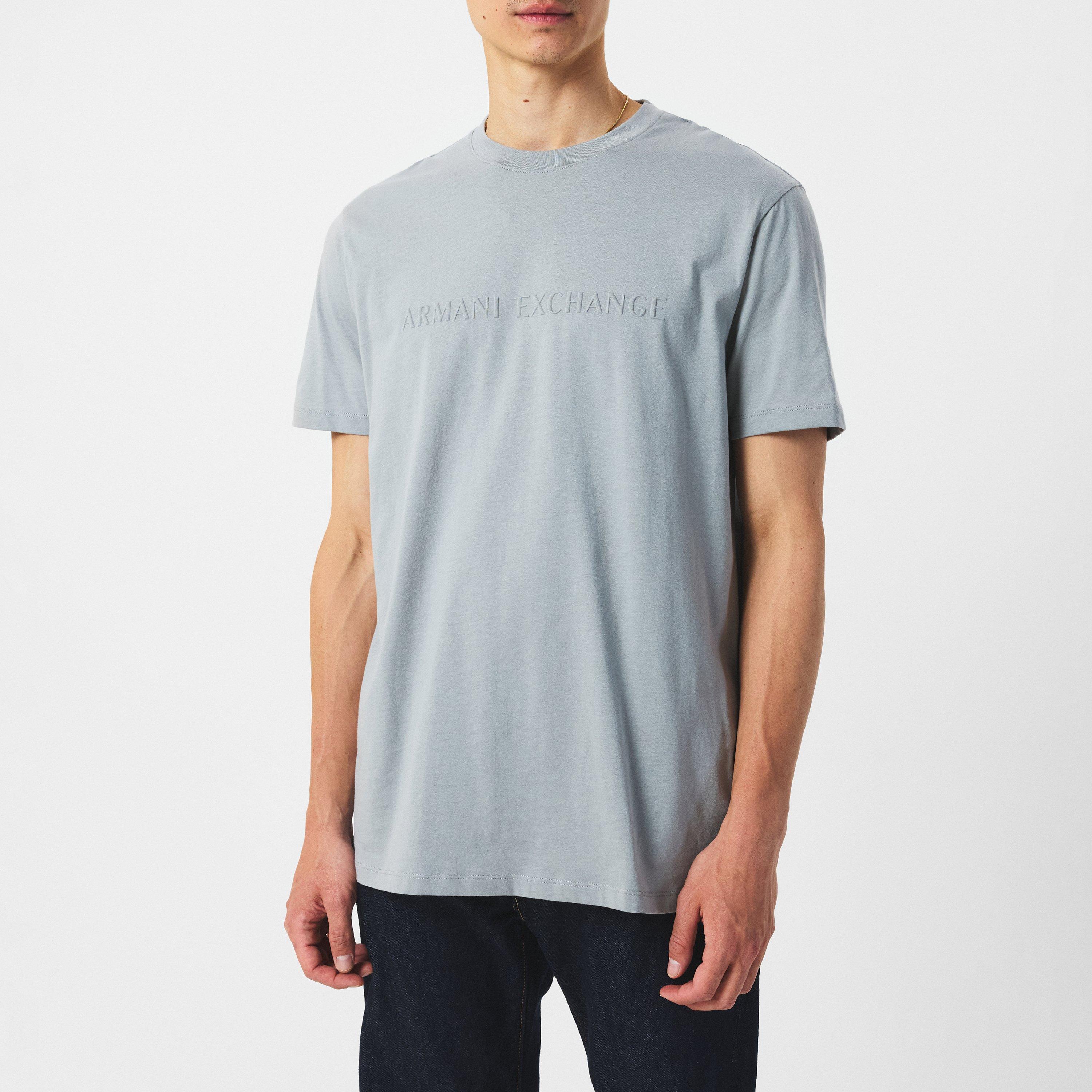 Neut Gray U8051 - Armani Exchange - Embossed Logo T-Shirt - 3