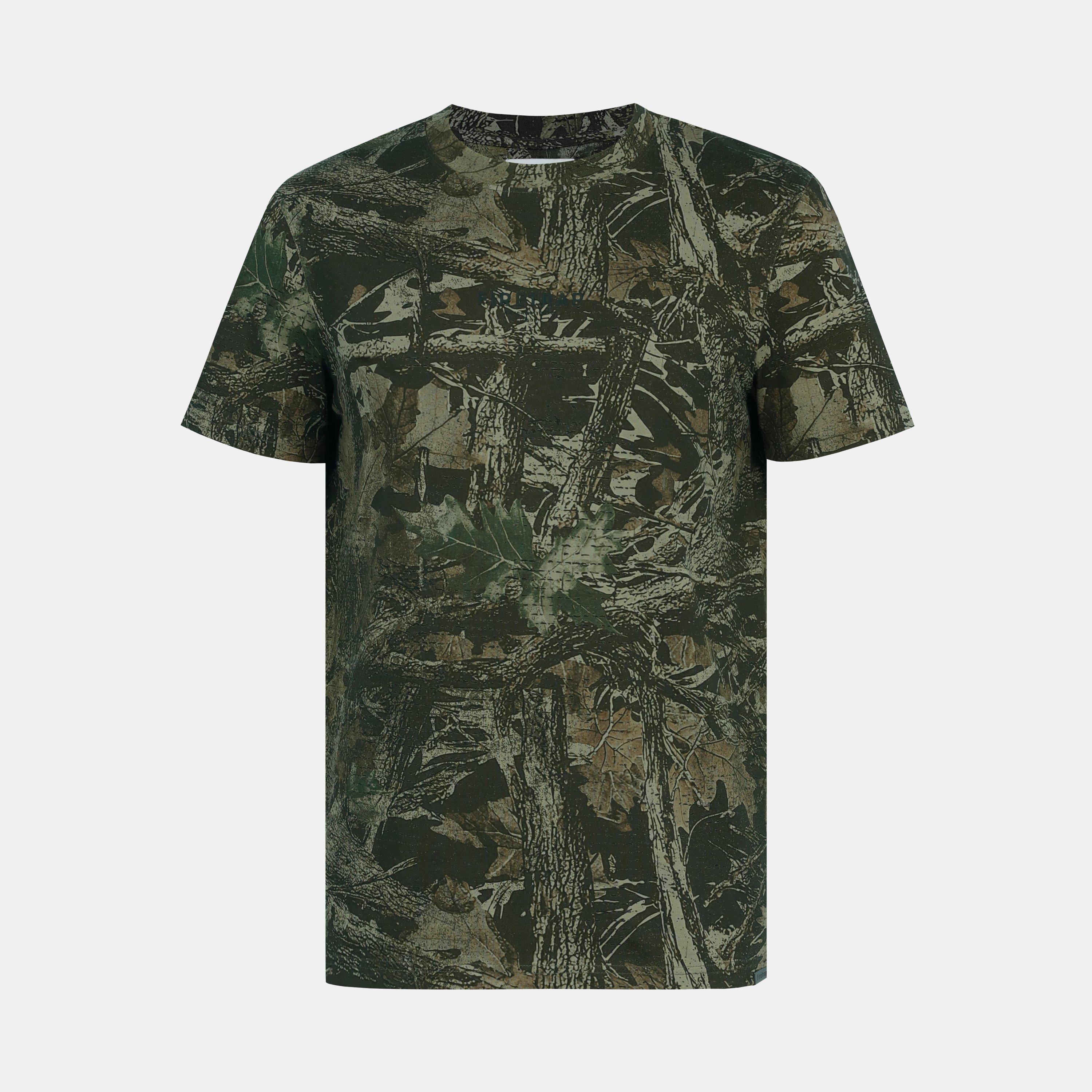 Firetrap Men's Cotton Short Sleeve Crew Neck T-Shirt - Khaki Camo - XL