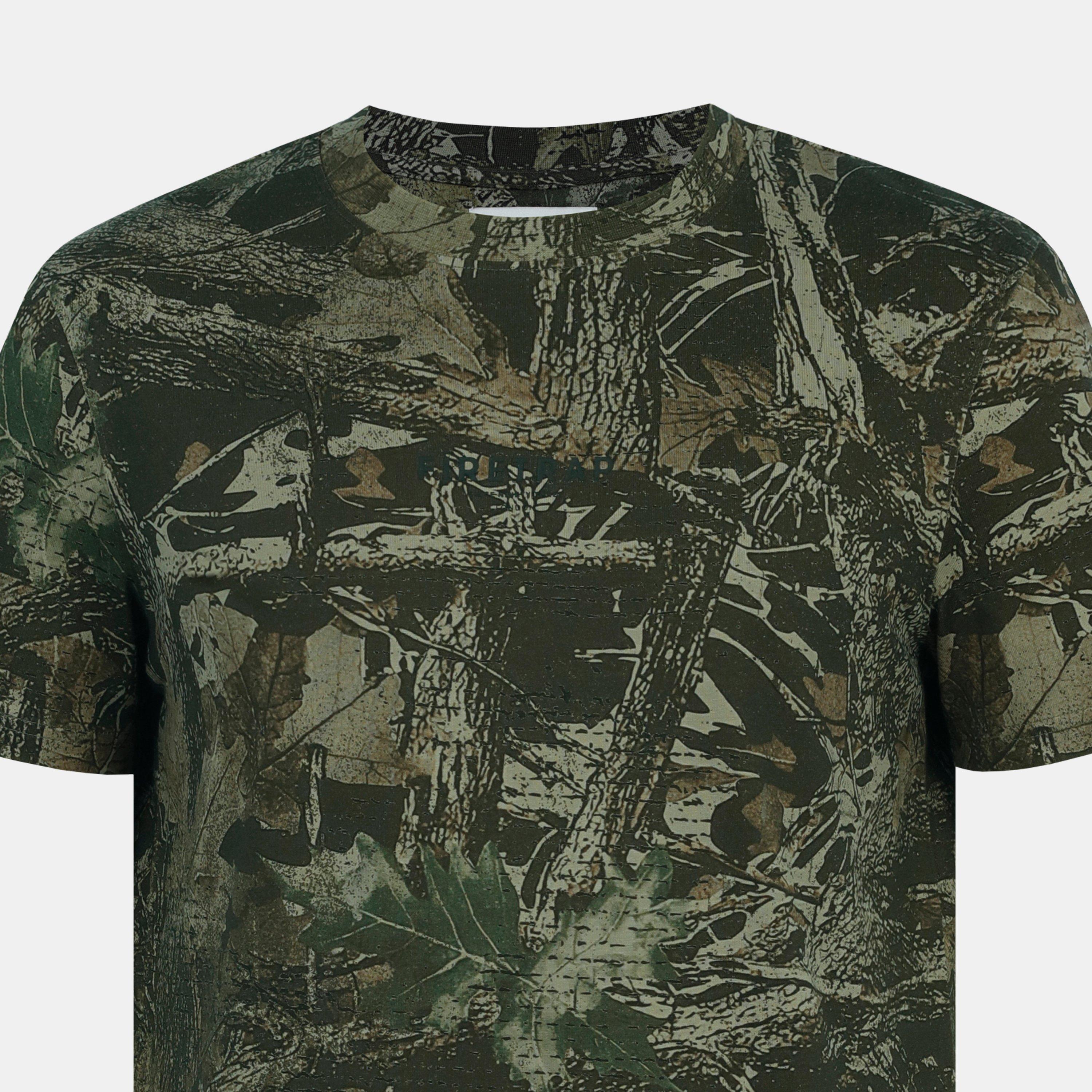 Khaki Camouflage - Firetrap - Men's Cotton Short Sleeve Crew Neck T-Shirt - 4
