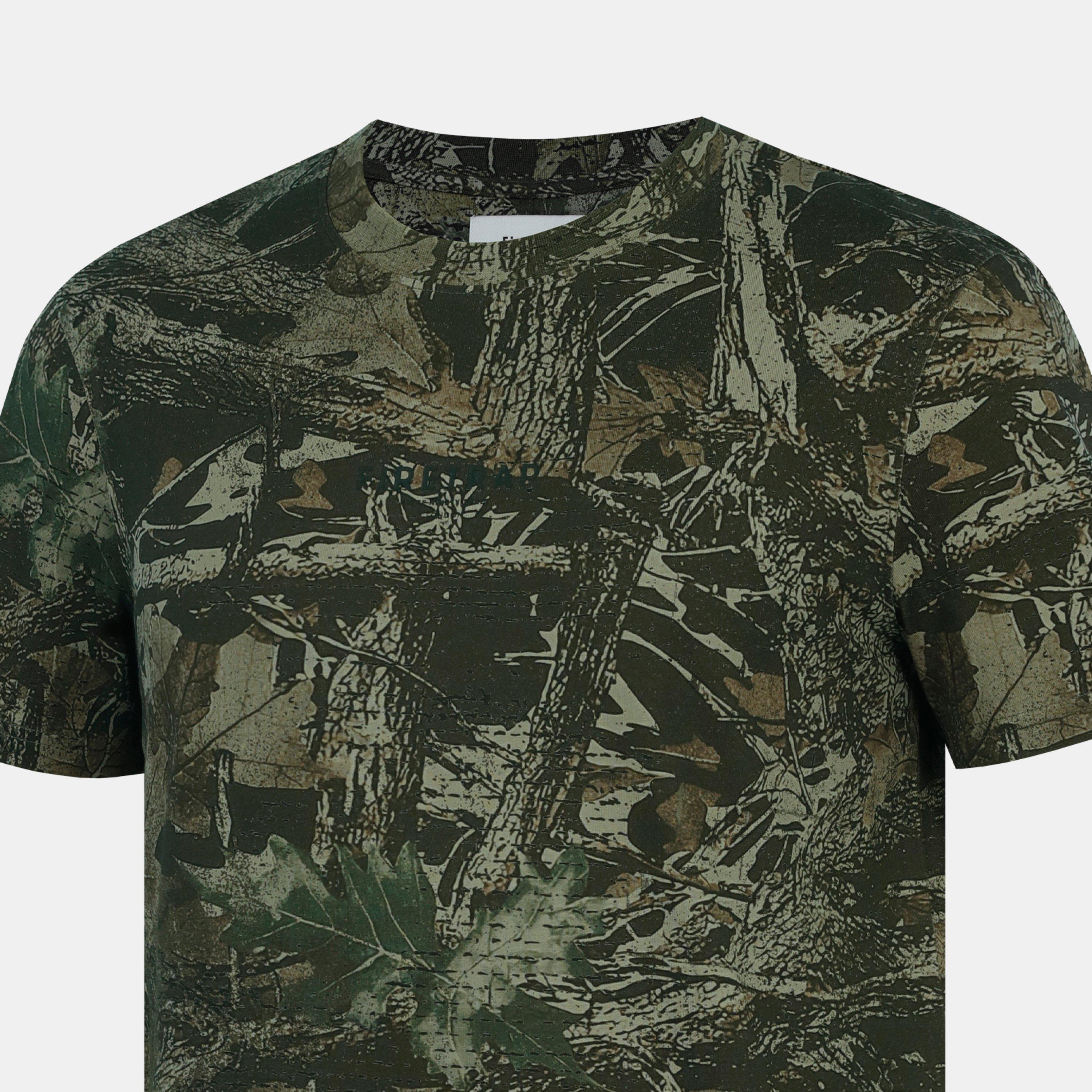 Khaki Camouflage - Firetrap - Men's Cotton Short Sleeve Crew Neck T-Shirt - 5