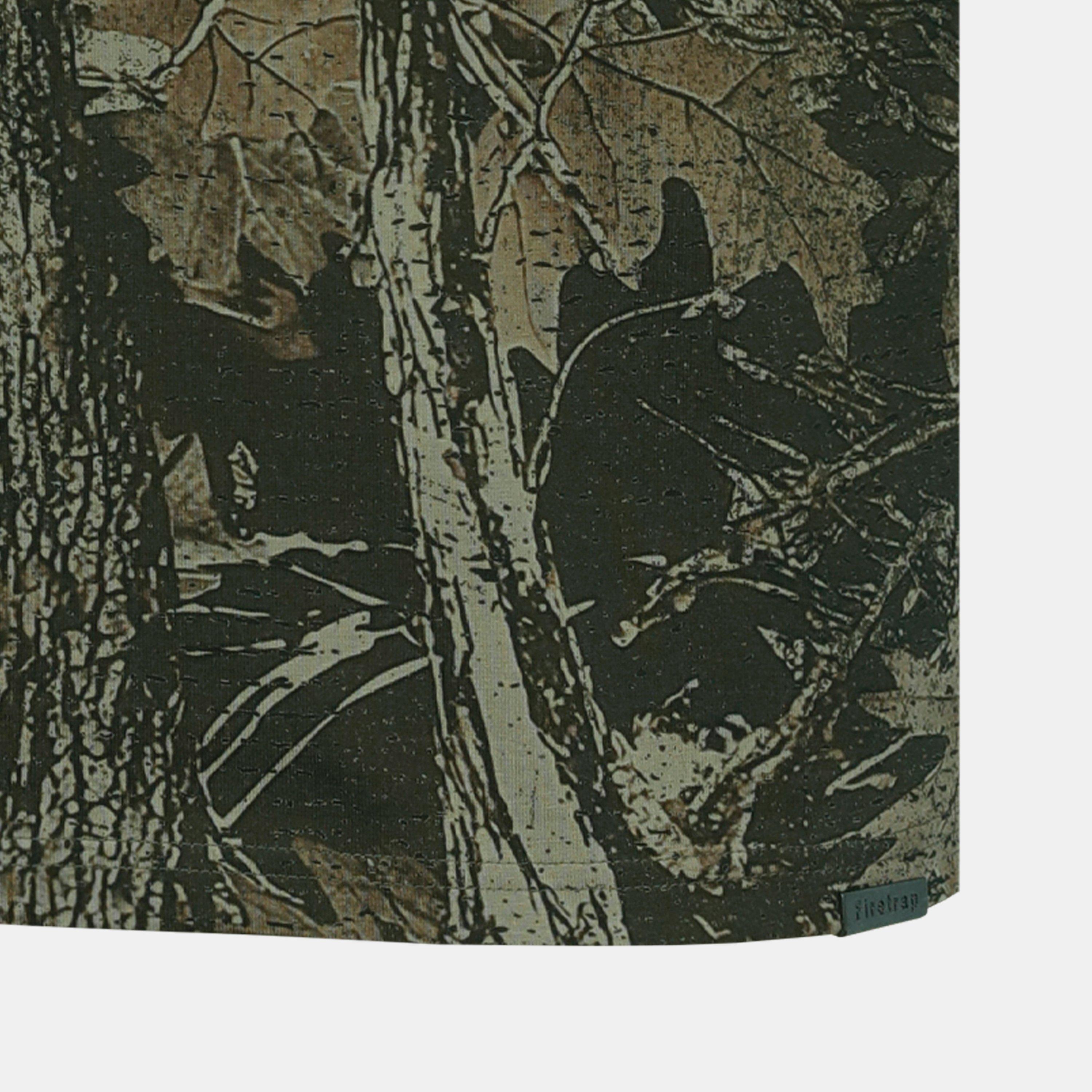 Khaki Camouflage - Firetrap - Men's Cotton Short Sleeve Crew Neck T-Shirt - 6