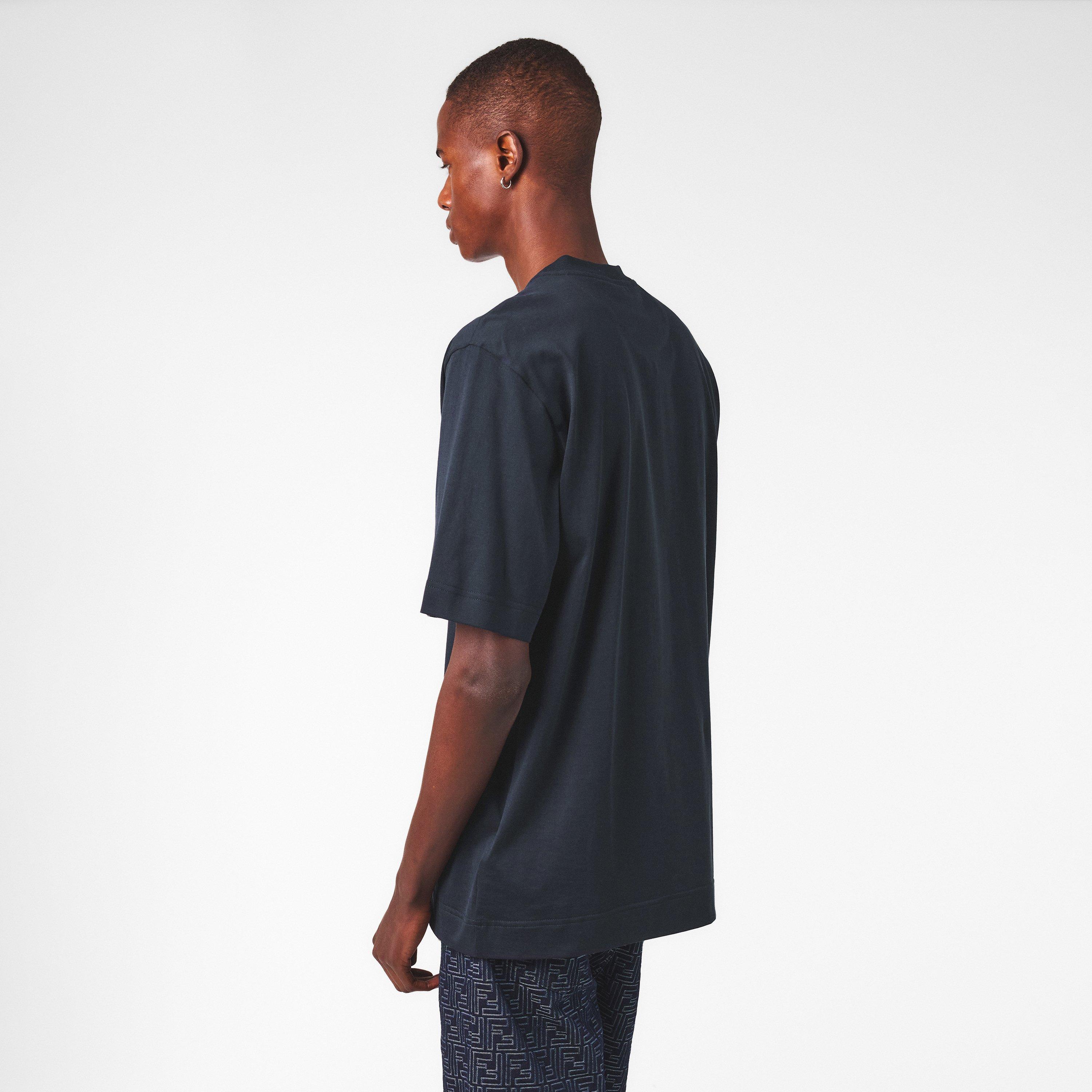 Navy - Fendi - Men's Regular Fit T-Shirt - 4