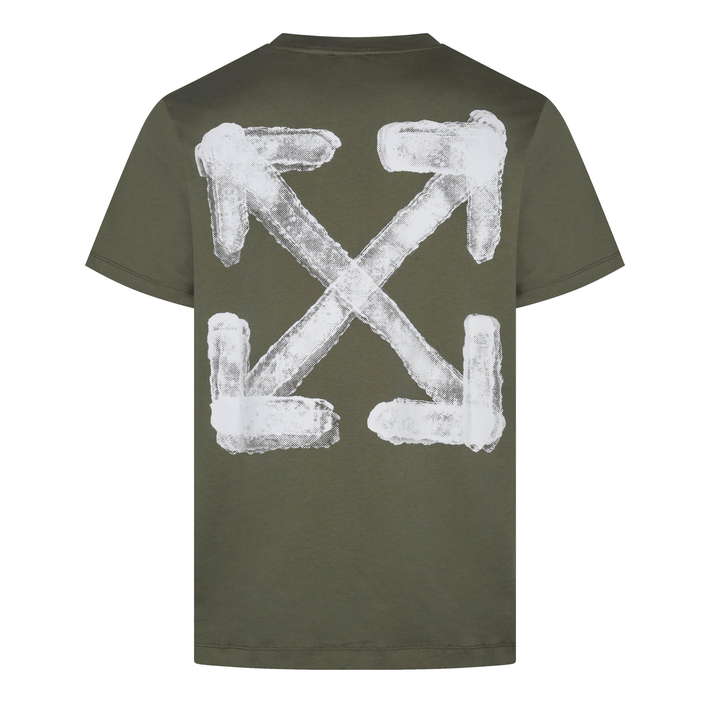 Winter Moss - Off White - Off White Spray Arrow Slim Fit T- Shirt - 2