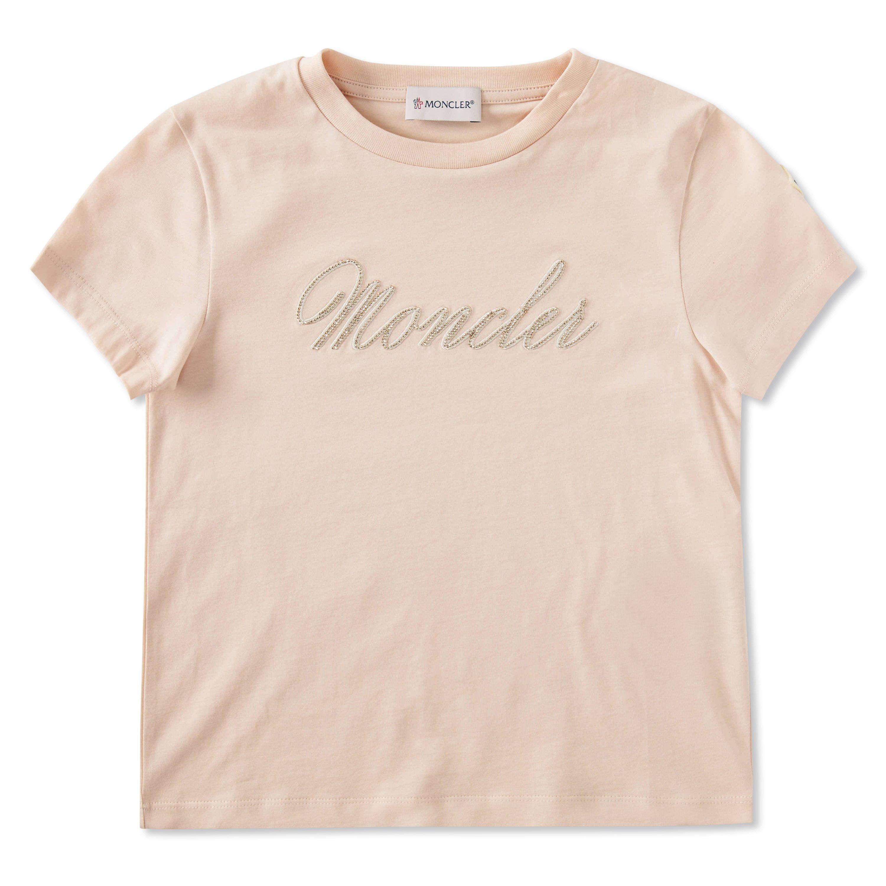 Moncler Script T-Shirt Juniors - Sand 51N - Size 10Y