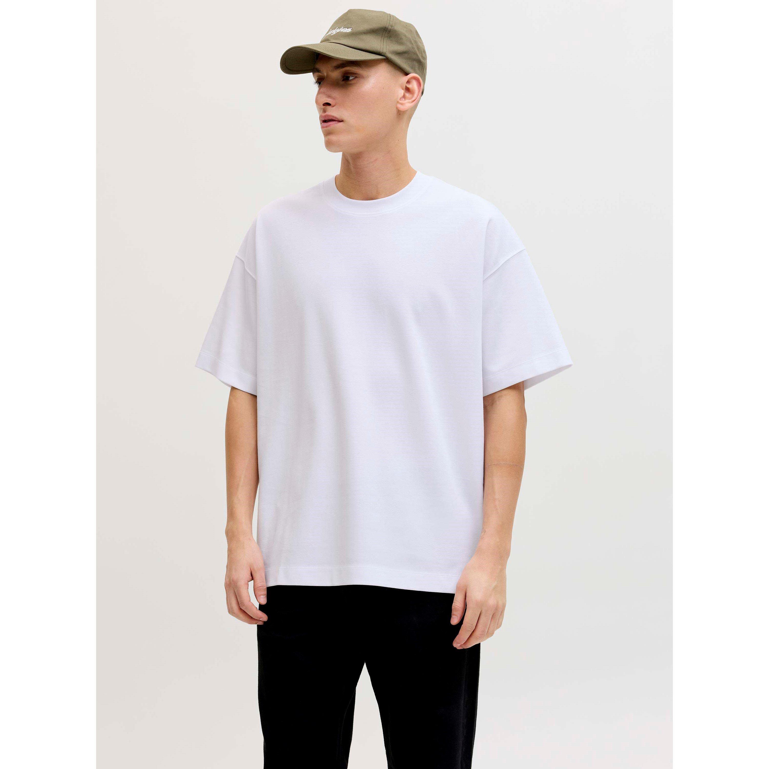 Branco - Jack and Jones - Men's Barron Short Sleeve O-Neck Oversized Fit T-Shirt - 2