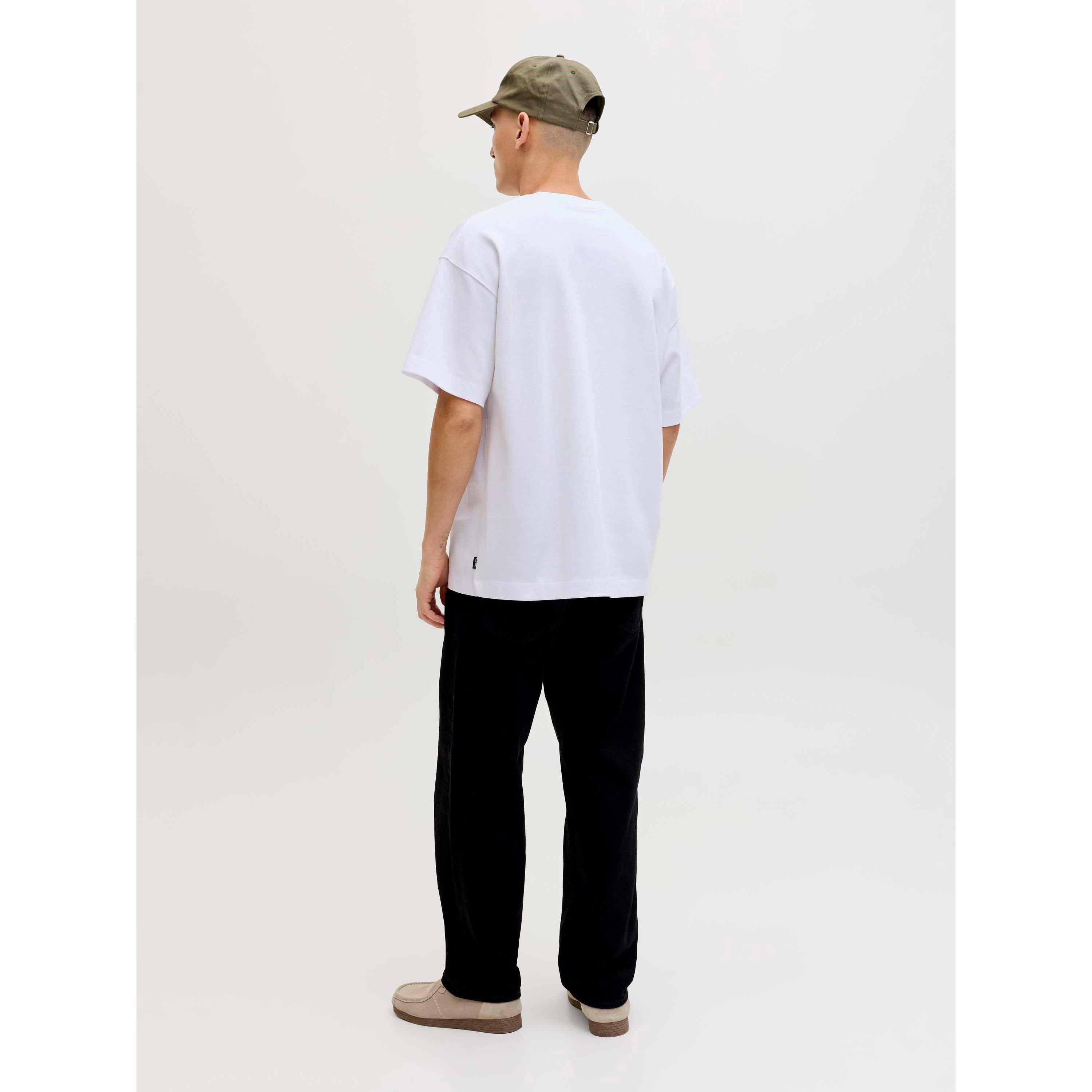 Branco - Jack and Jones - Men's Barron Short Sleeve O-Neck Oversized Fit T-Shirt - 3