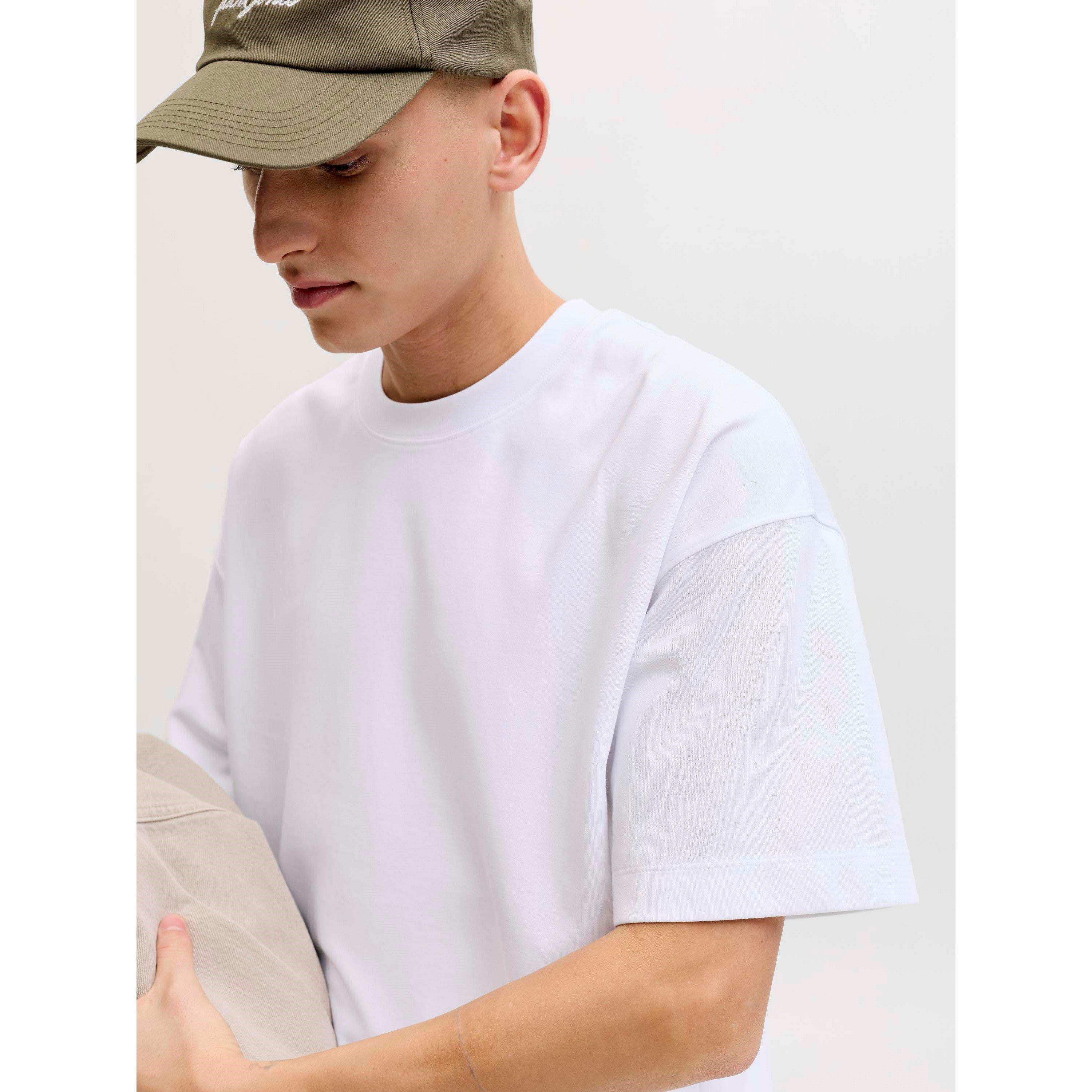 Branco - Jack and Jones - Men's Barron Short Sleeve O-Neck Oversized Fit T-Shirt - 6
