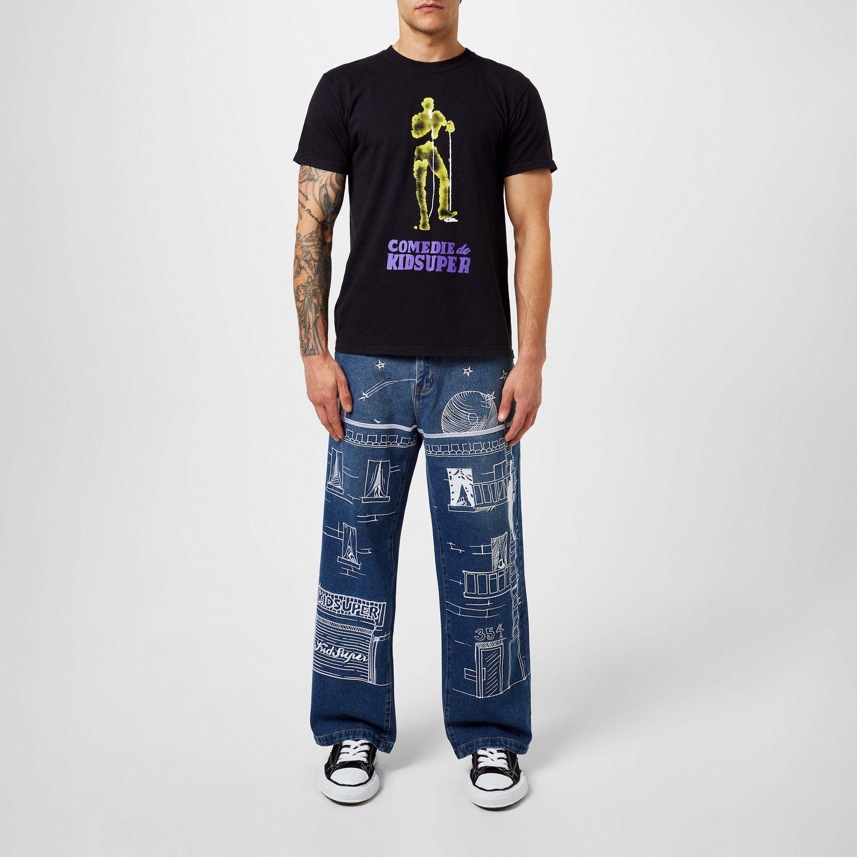 Black - KidSuper Studios - Men's Comedie Regular Fit T-Shirt - 4