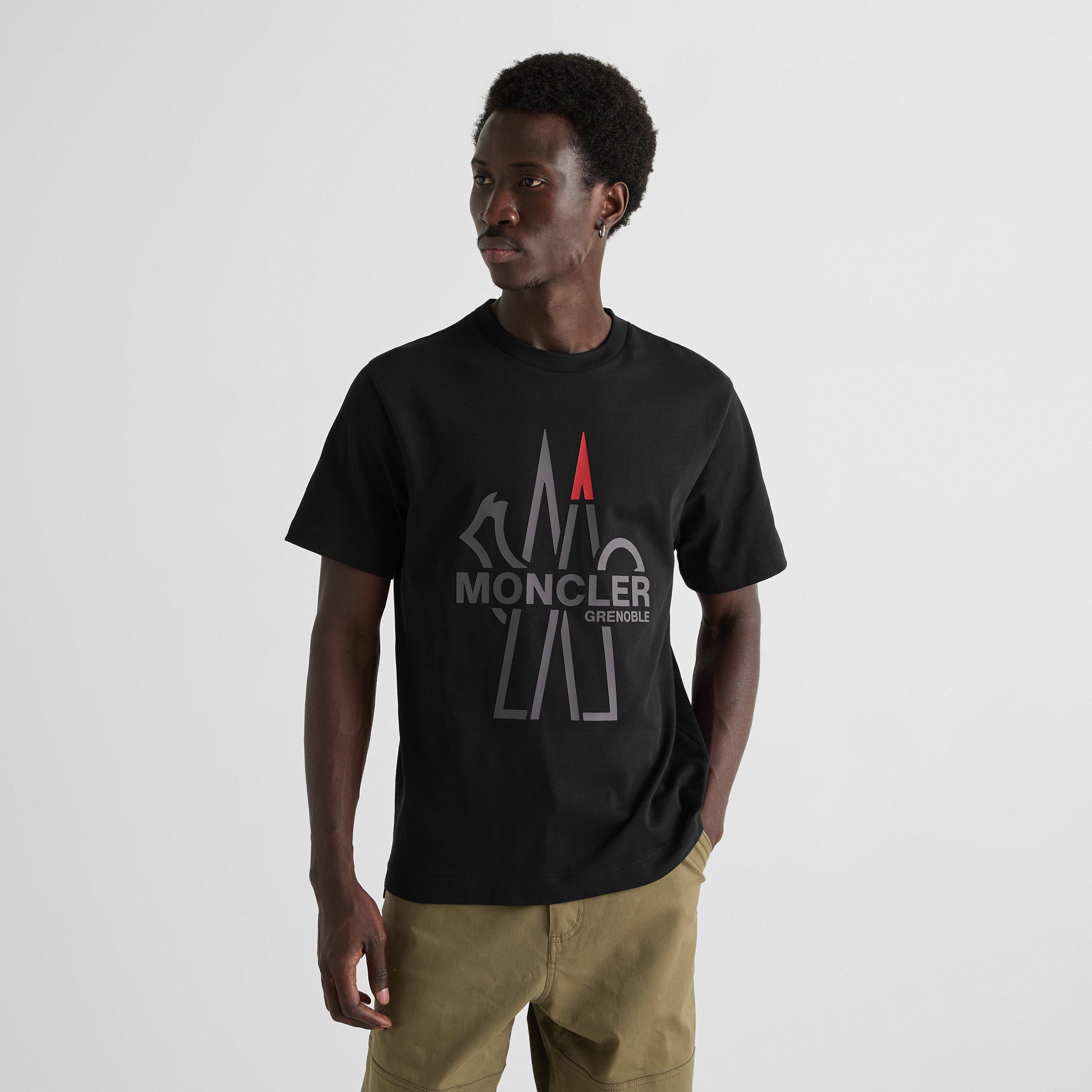 Black 999 - Moncler - Men's Big Logo Cotton Short-Sleeve T-Shirt - 3