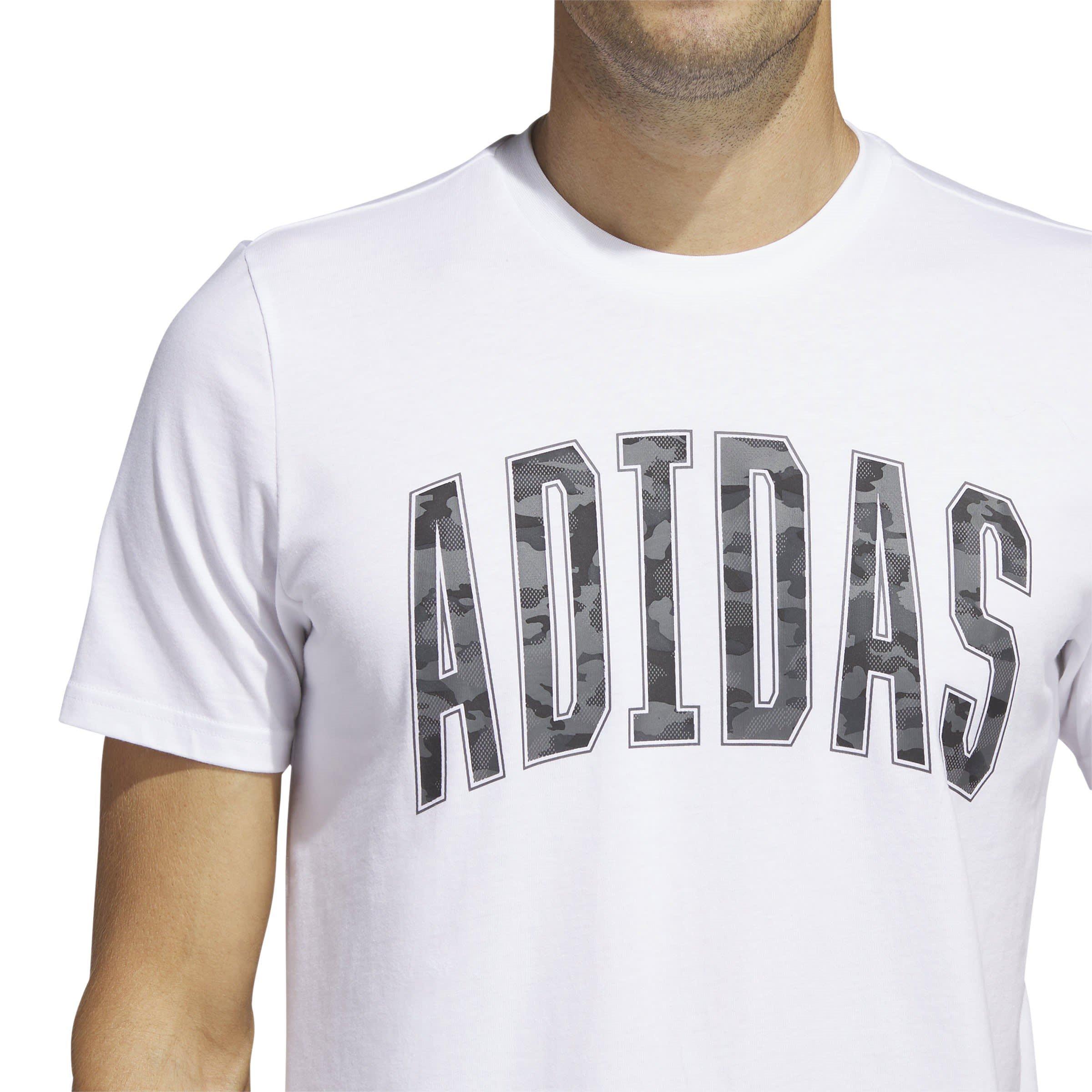Wit - adidas - Camo Logo T-Shirt Heren - 5